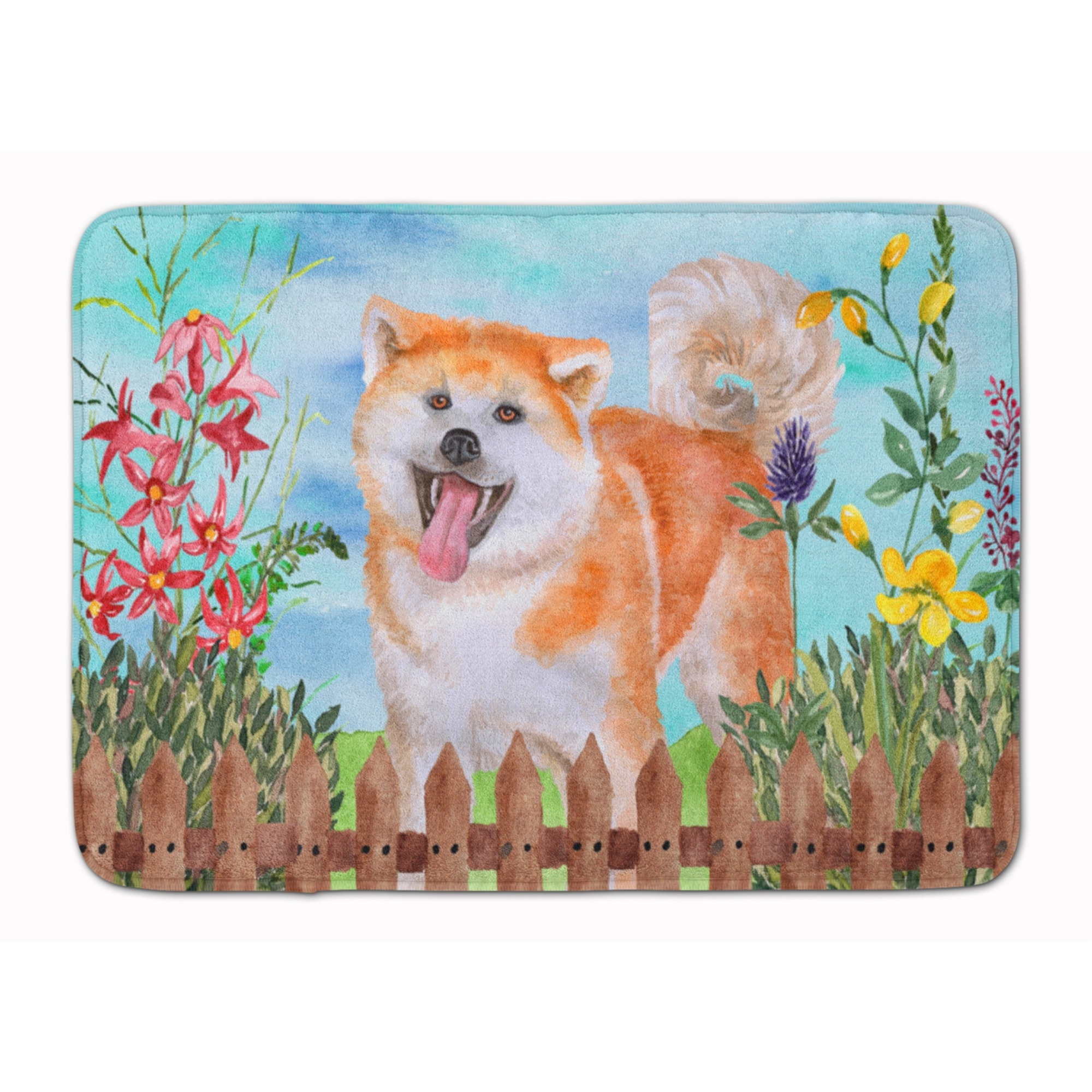 &quotCaroline's Treasures Akita Spring Floor Mat, 19"" x 27"", Multicolor"