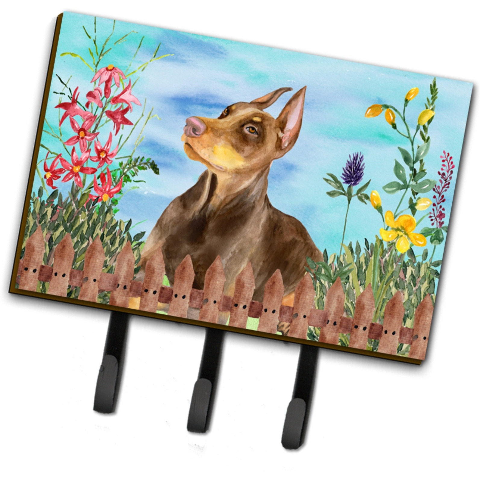 &quotCaroline's Treasures Doberman Pinscher Spring Wall Hook, Triple"
