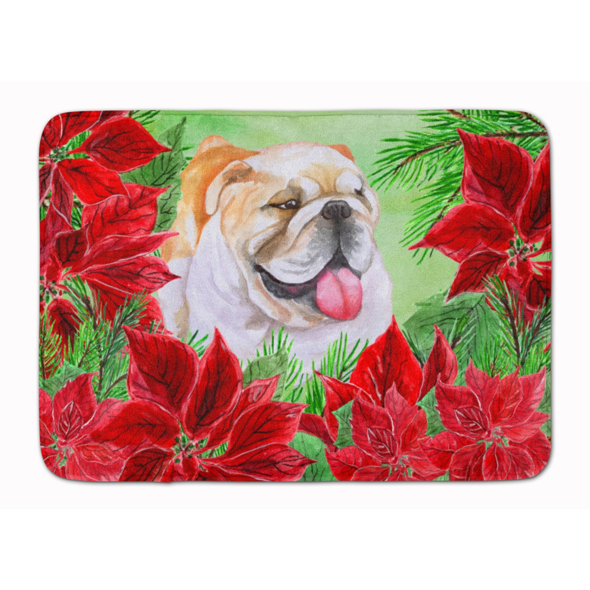 &quotCaroline's Treasures English Bulldog Poinsettias Floor Mat, 19"" x 27"", Multicolor"