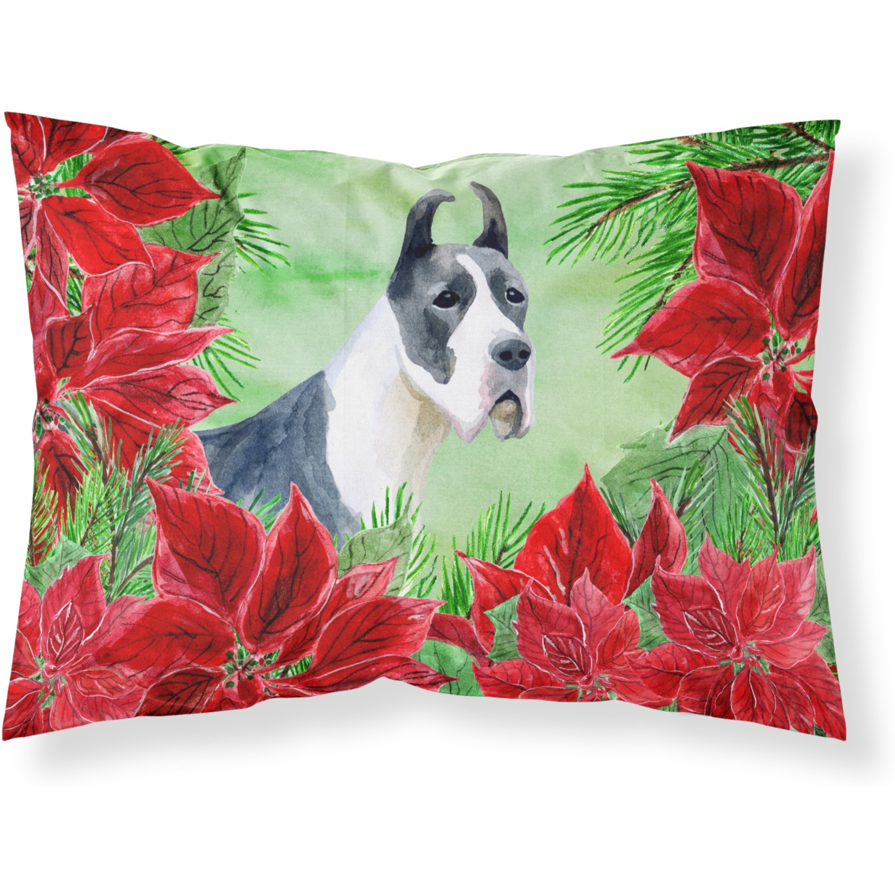 &quotCaroline's Treasures Harlequin Dane Poinsettias Pillowcase, Standard, Multicolor"