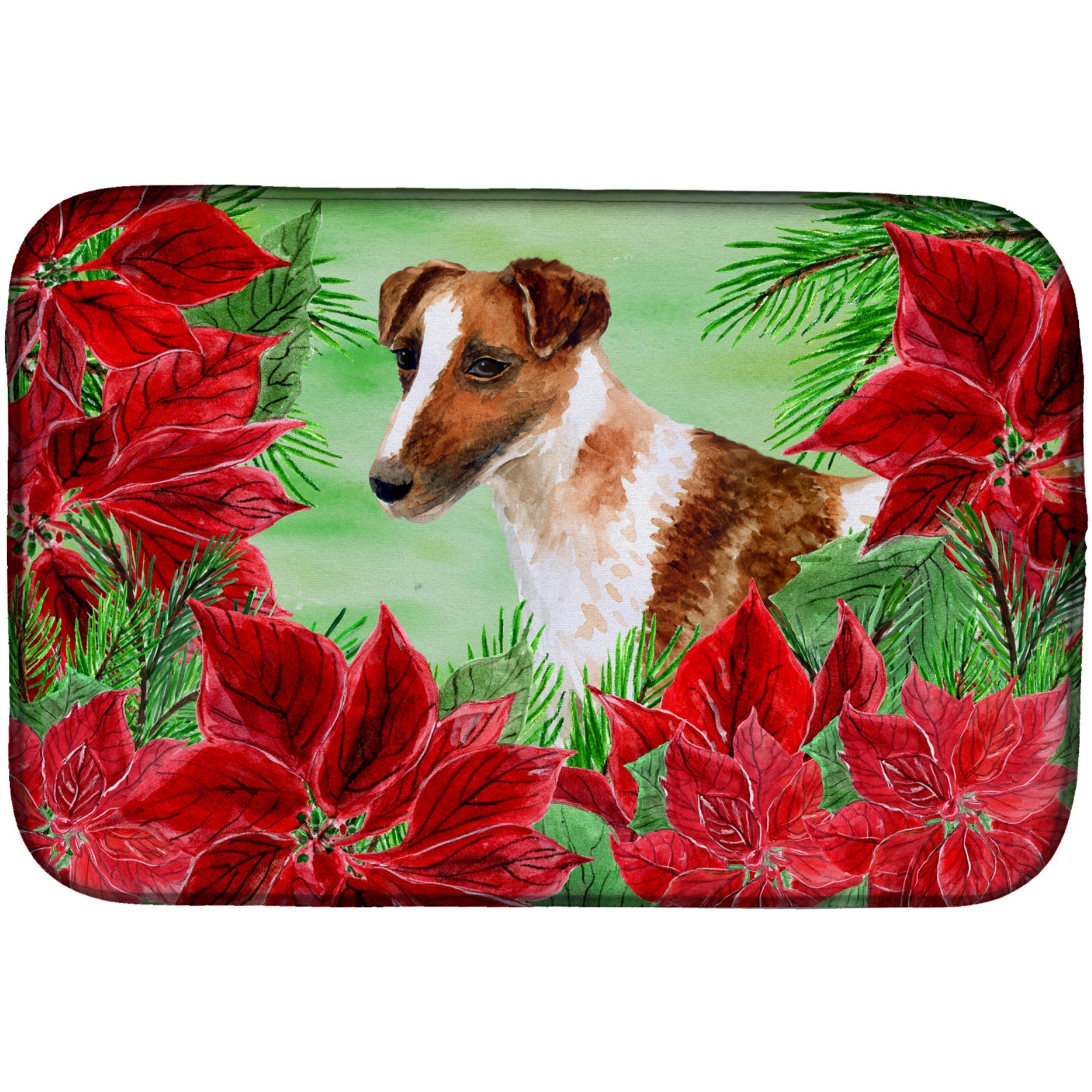 &quotCaroline's Treasures CK1296DDM Dish Drying Mat, 14"" x 21"", Christmas Poinsettas"