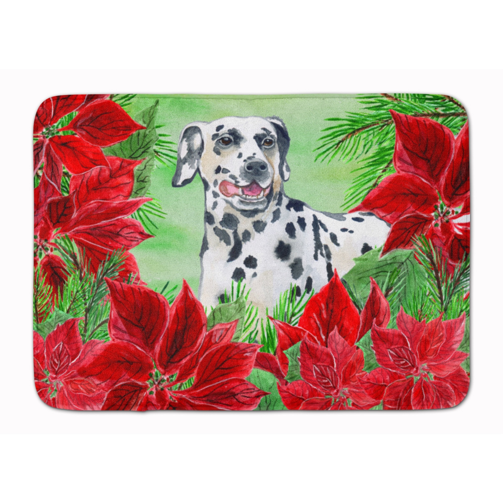 &quotCaroline's Treasures Dalmatian Poinsettias Floor Mat, 19"" x 27"", Multicolor"