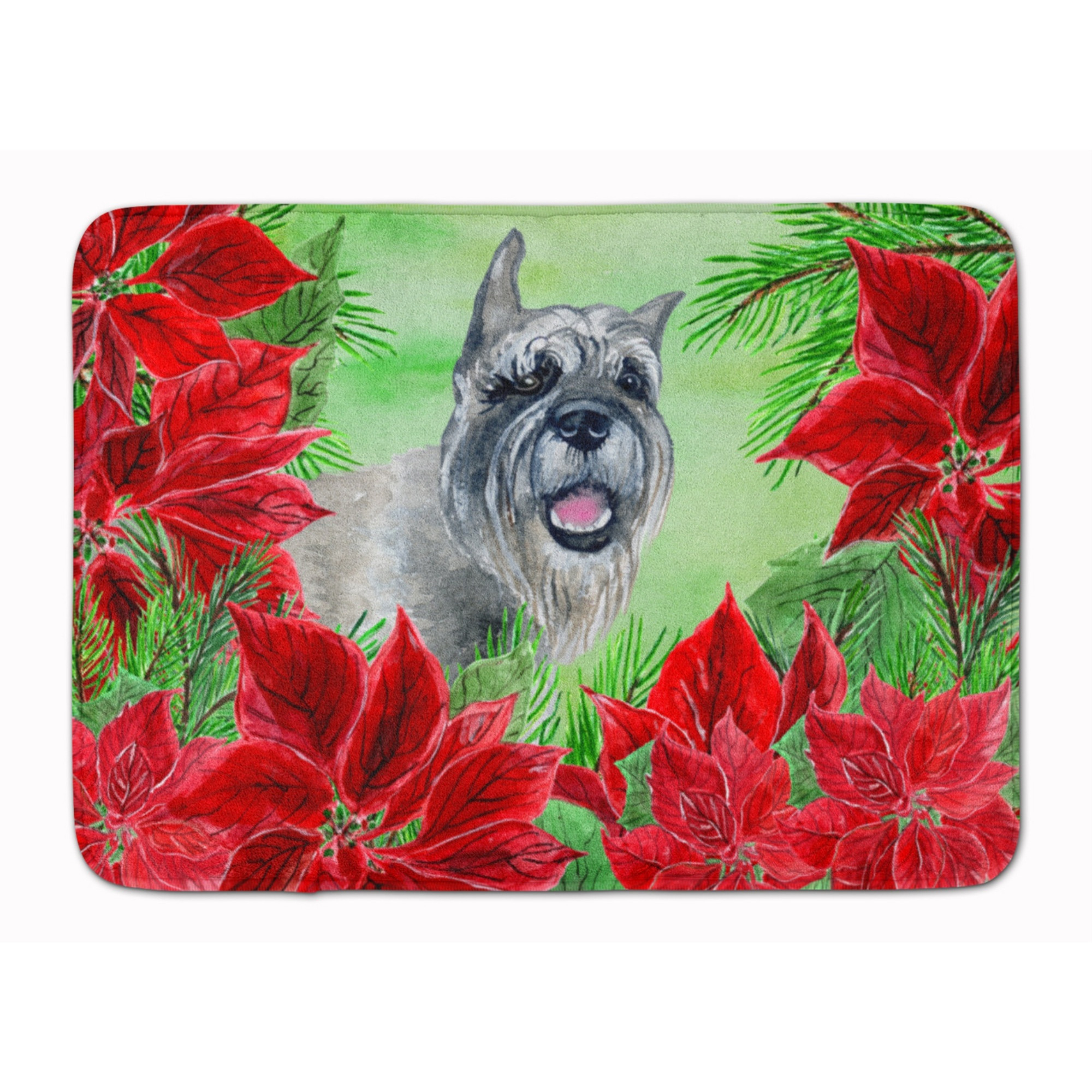 &quotCaroline's Treasures Schnauzer Poinsettias Floor Mat, 19"" x 27"", Multicolor"