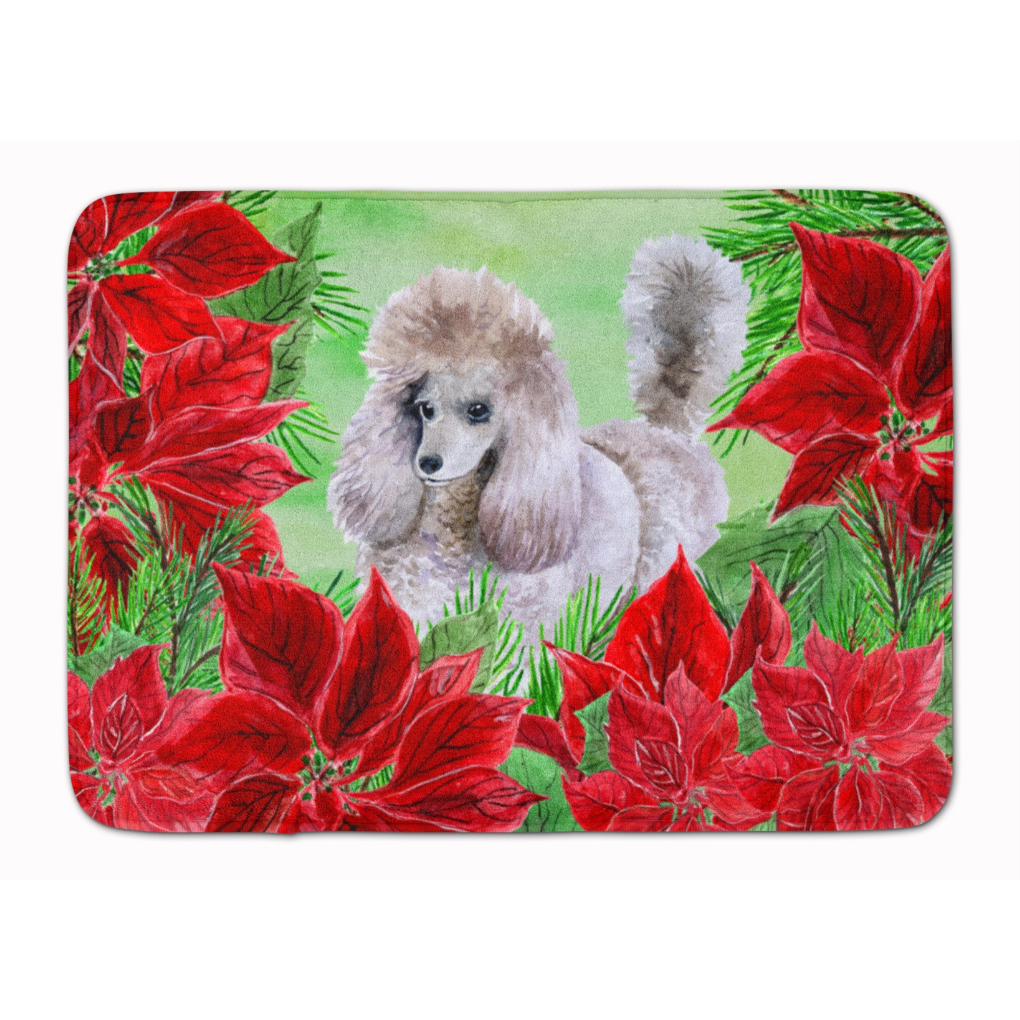 &quotCaroline's Treasures Poodle Poinsettias Floor Mat, 19"" x 27"", Multicolor"