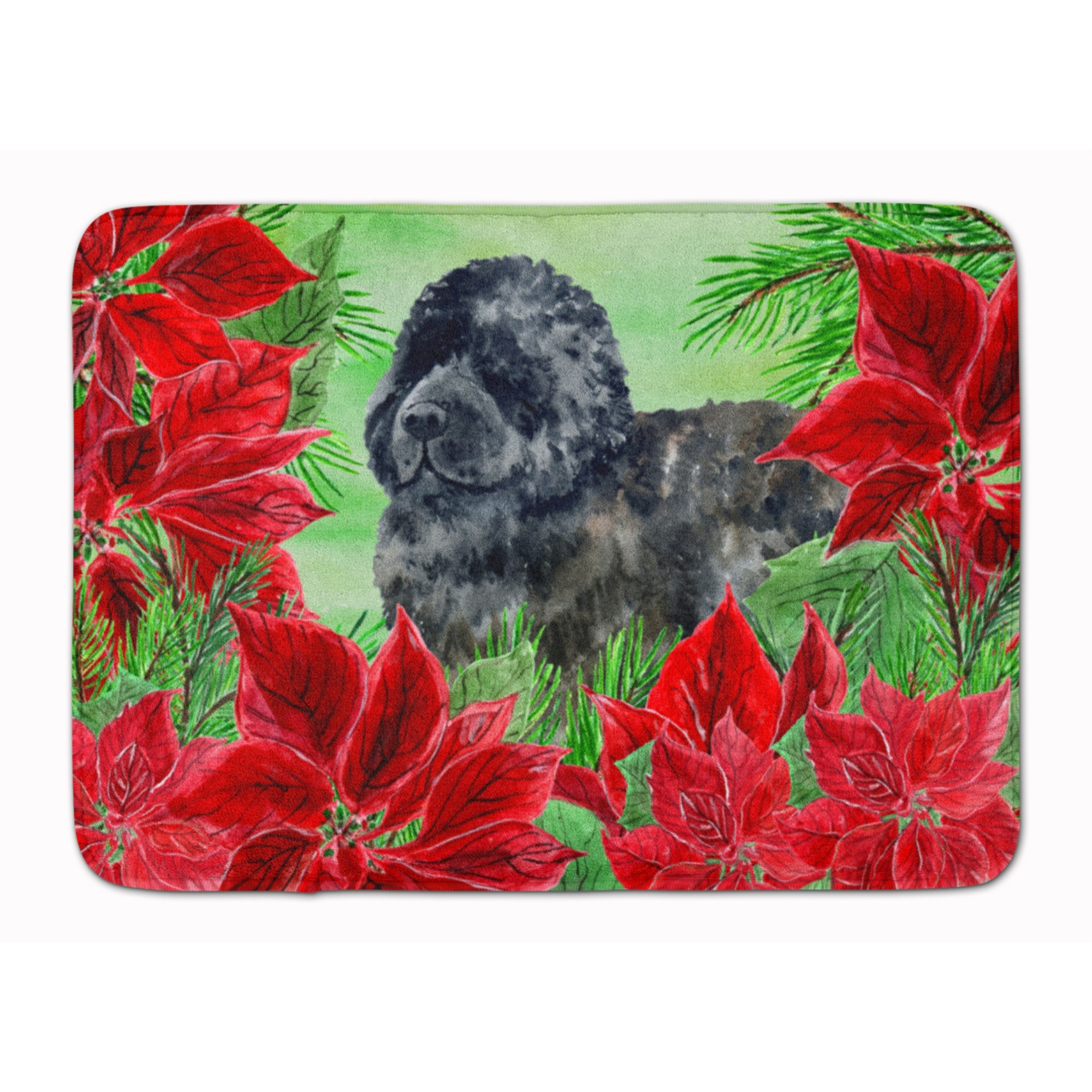 &quotCaroline's Treasures Newfoundland Poinsettias Floor Mat, 19"" x 27"", Multicolor"
