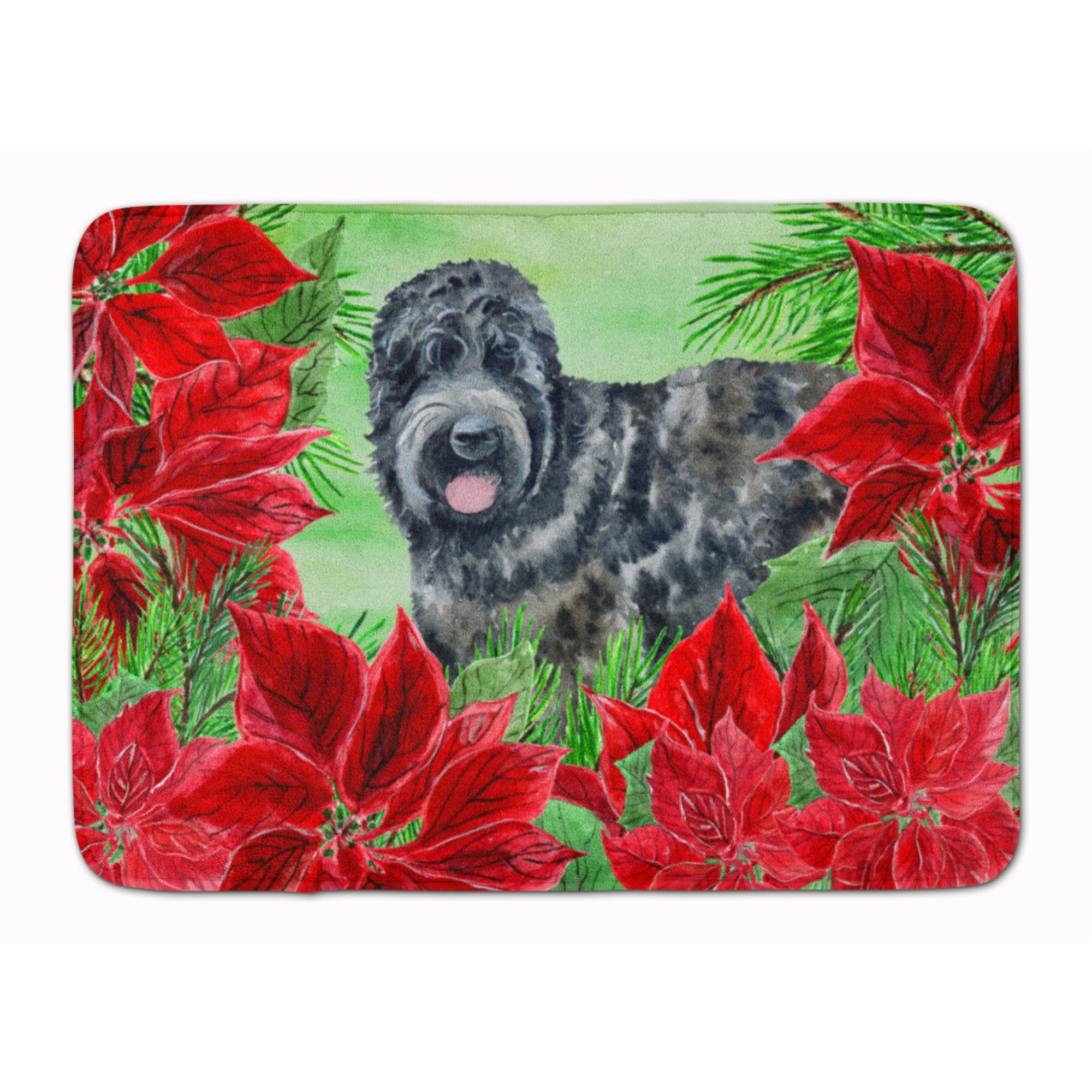 &quotCaroline's Treasures Black Russian Terrier Poinsettias Floor Mat, 19"" x 27"", Multicolor"