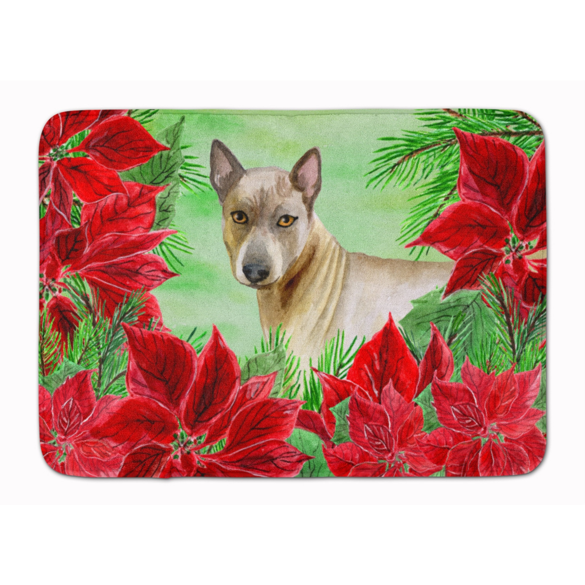 &quotCaroline's Treasures Thai Ridgeback Poinsettias Floor Mat, 19"" x 27"", Multicolor"