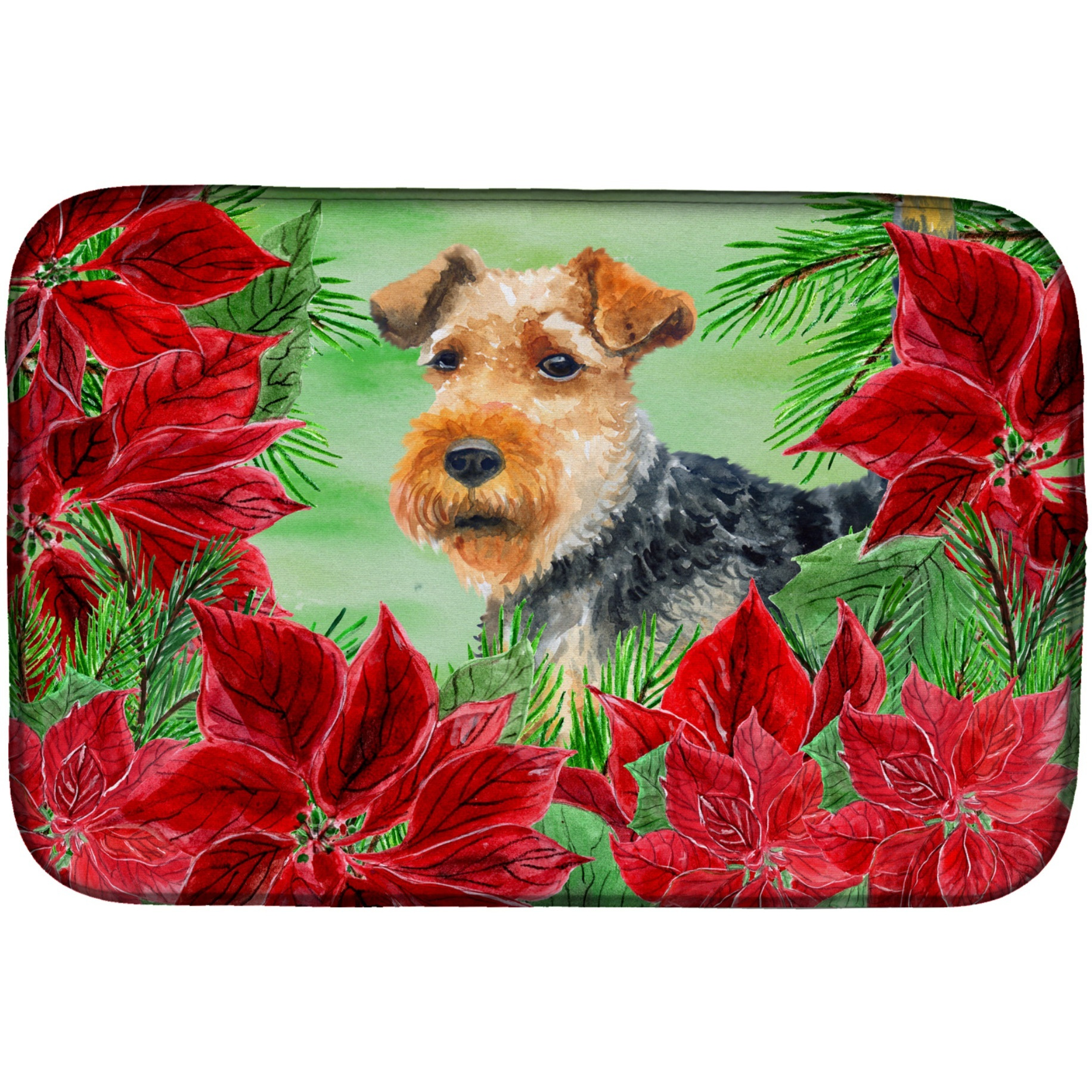 &quotCaroline's Treasures CK1348DDM Dish Drying Mat, 14 x 21, Christmas Poinsettas"