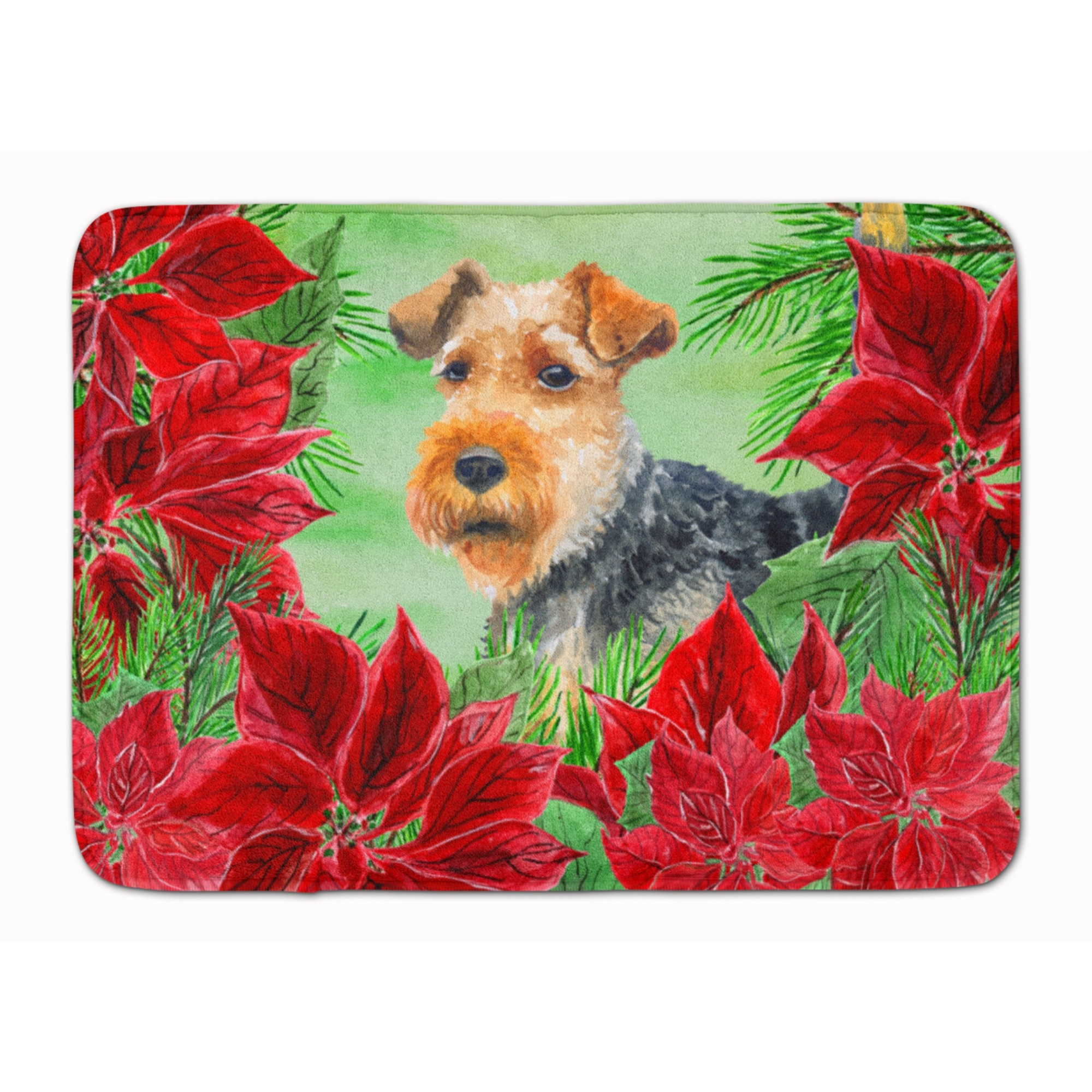 &quotCaroline's Treasures Welsh Terrier Poinsettias Floor Mat, 19"" x 27"", Multicolor"