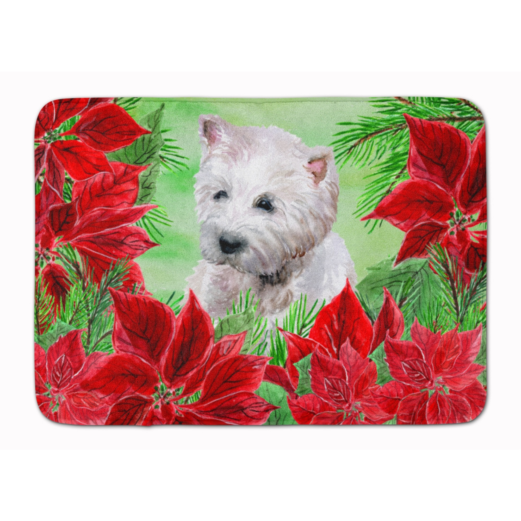 &quotCaroline's Treasures Westie Poinsettias Floor Mat, 19"" x 27"", Multicolor"