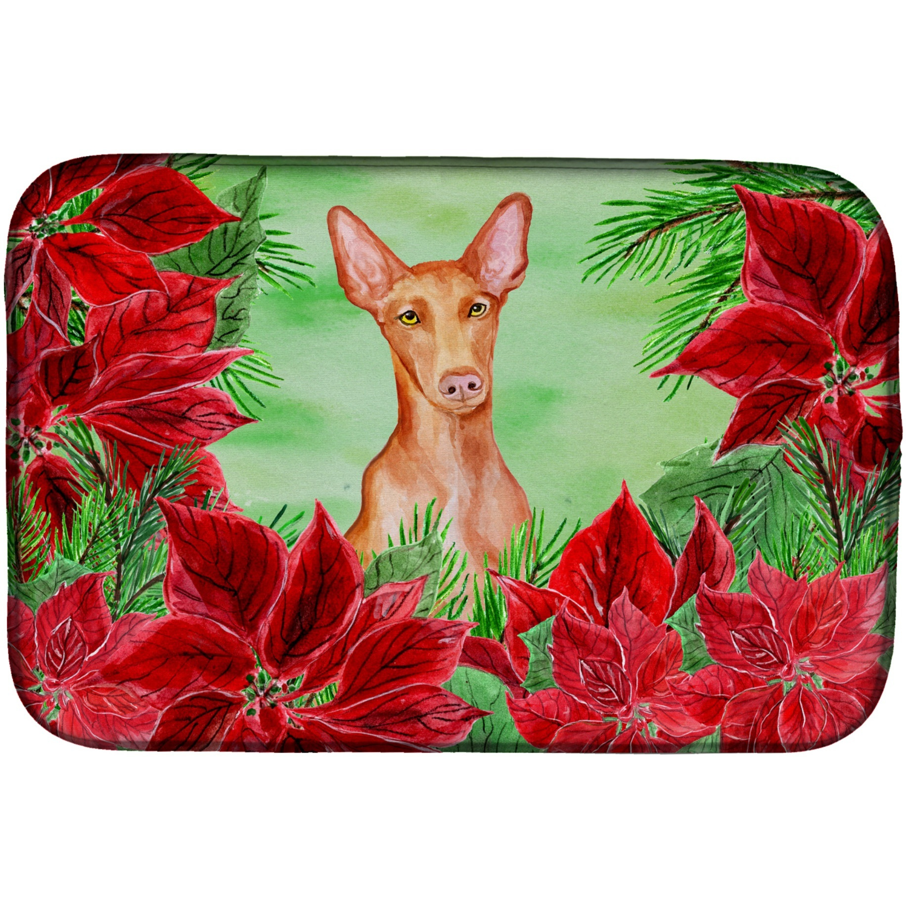 &quotCaroline's Treasures CK1362DDM Dish Drying Mat, 14"" x 21"", Christmas Poinsettas"