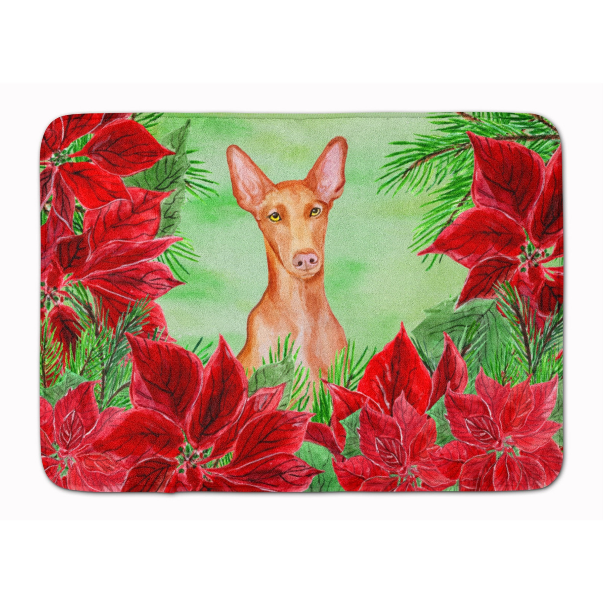 &quotCaroline's Treasures Pharaoh Hound Poinsettias Floor Mat, 19"" x 27"", Multicolor"
