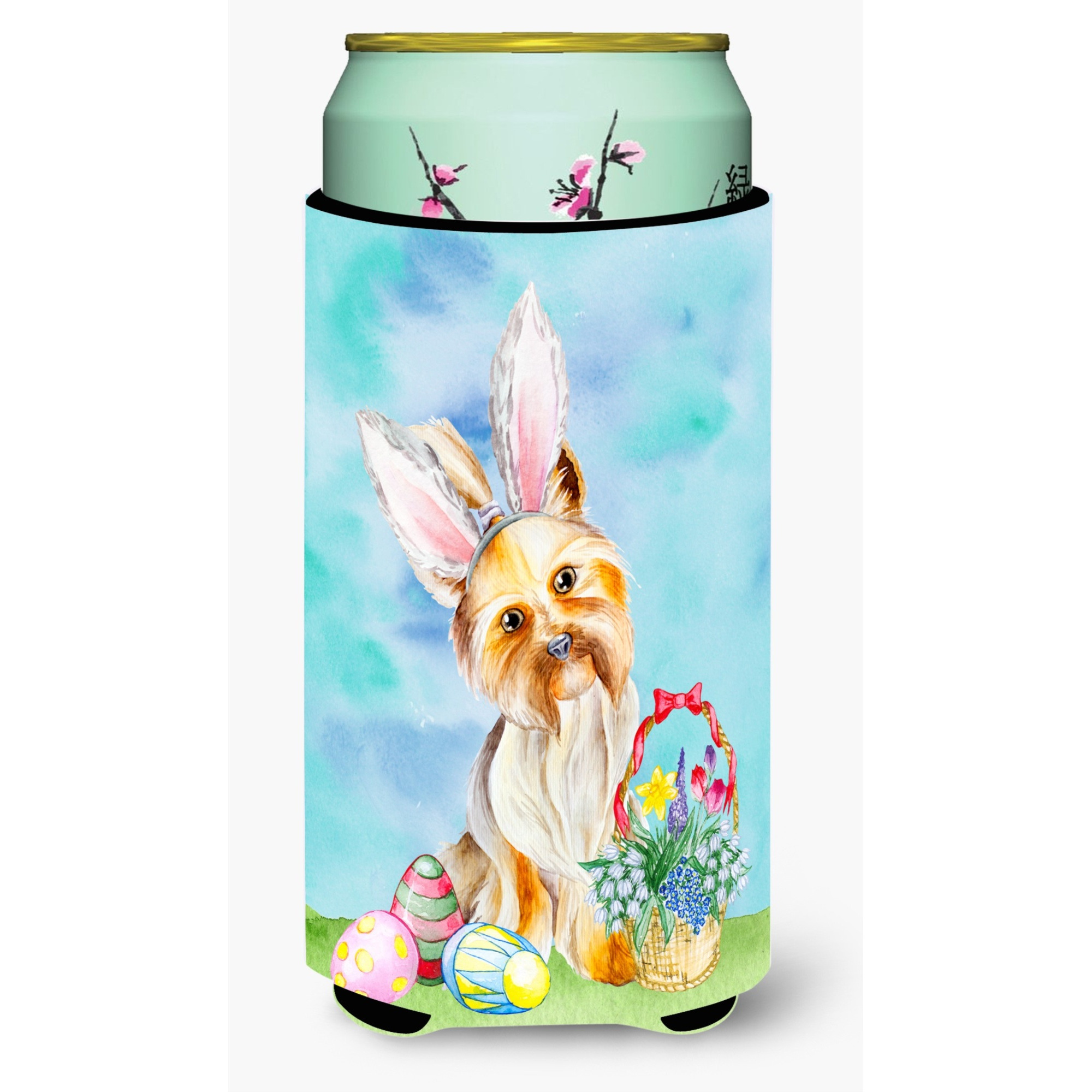 &quotCaroline's Treasures Yorkie Easter Bunny Decorative Can Hugger, Tall Boy, Multicolor"