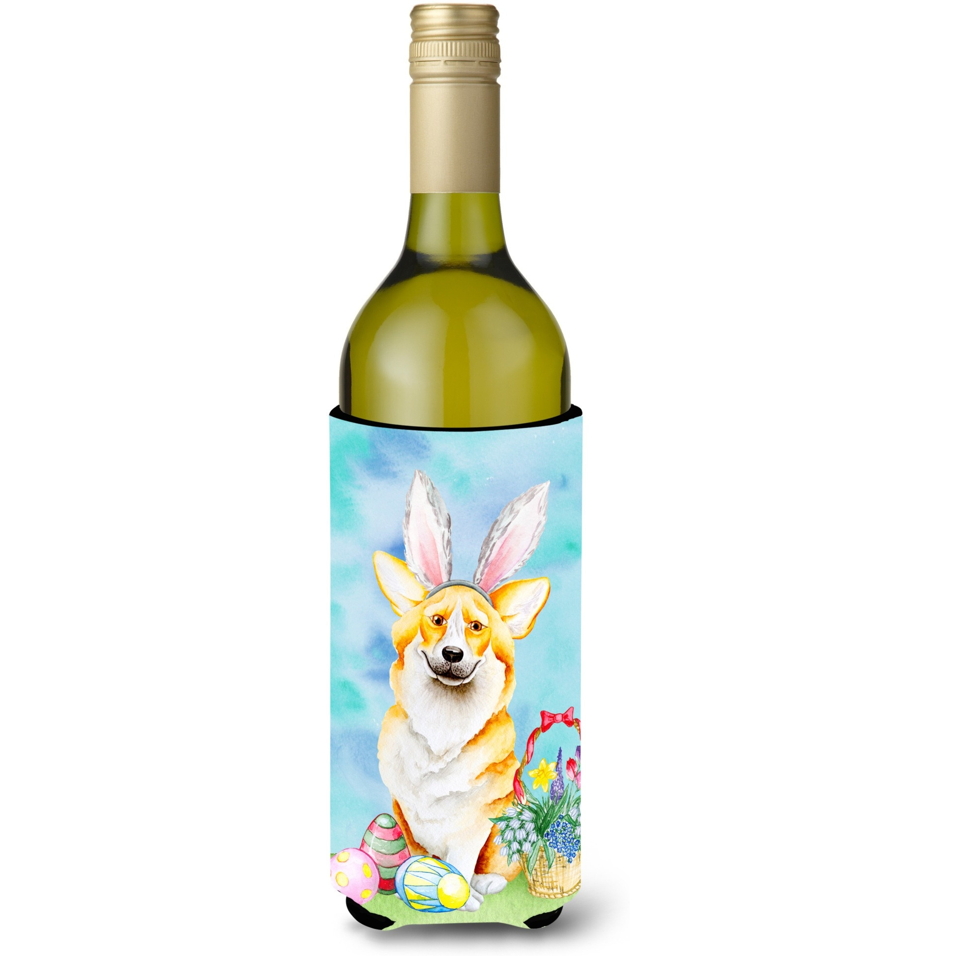 &quotCaroline's Treasures Corgi Easter Bunny Decorative Bottle Hugger, 750ml, Multicolor"