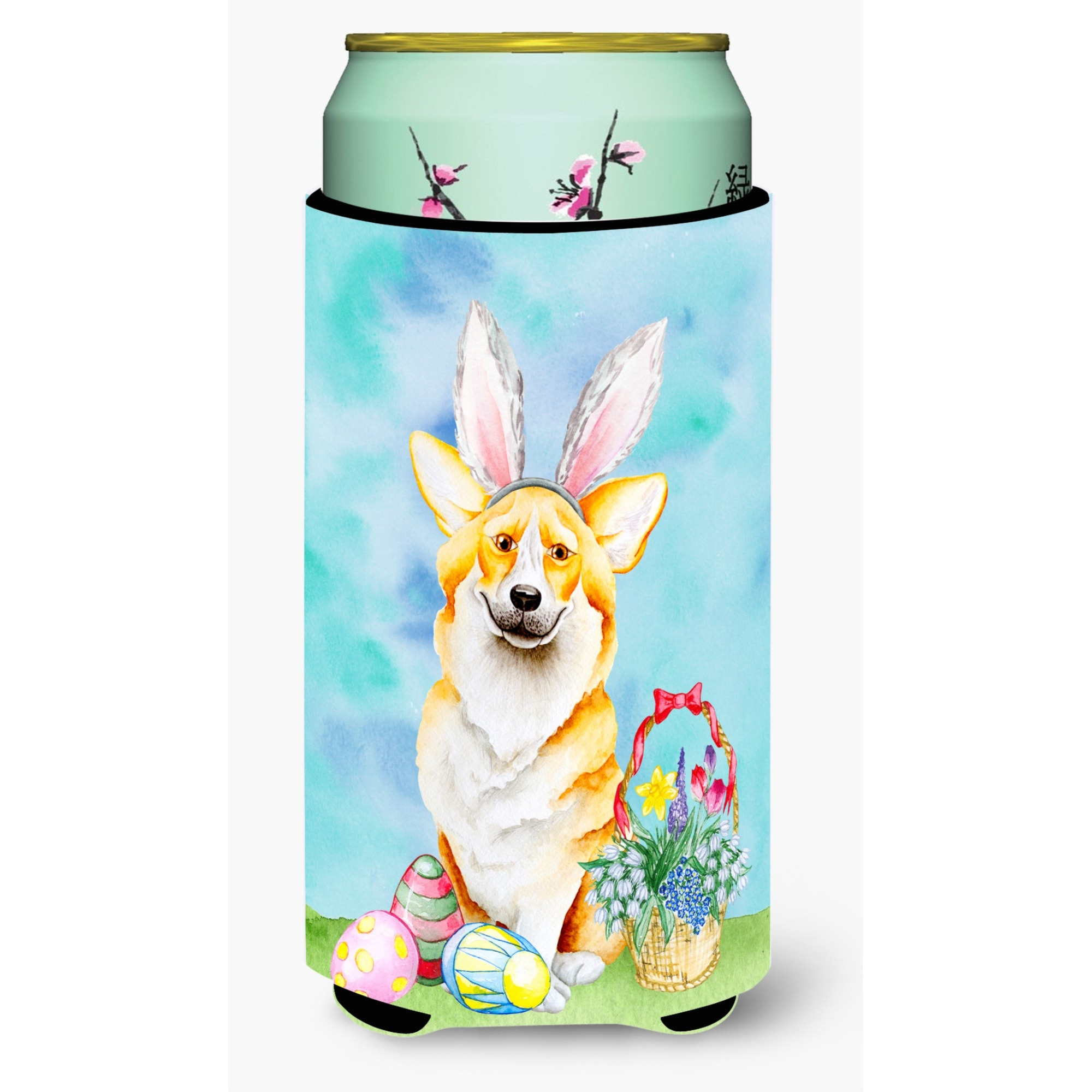 &quotCaroline's Treasures Corgi Easter Bunny Decorative Can Hugger, Tall Boy, Multicolor"