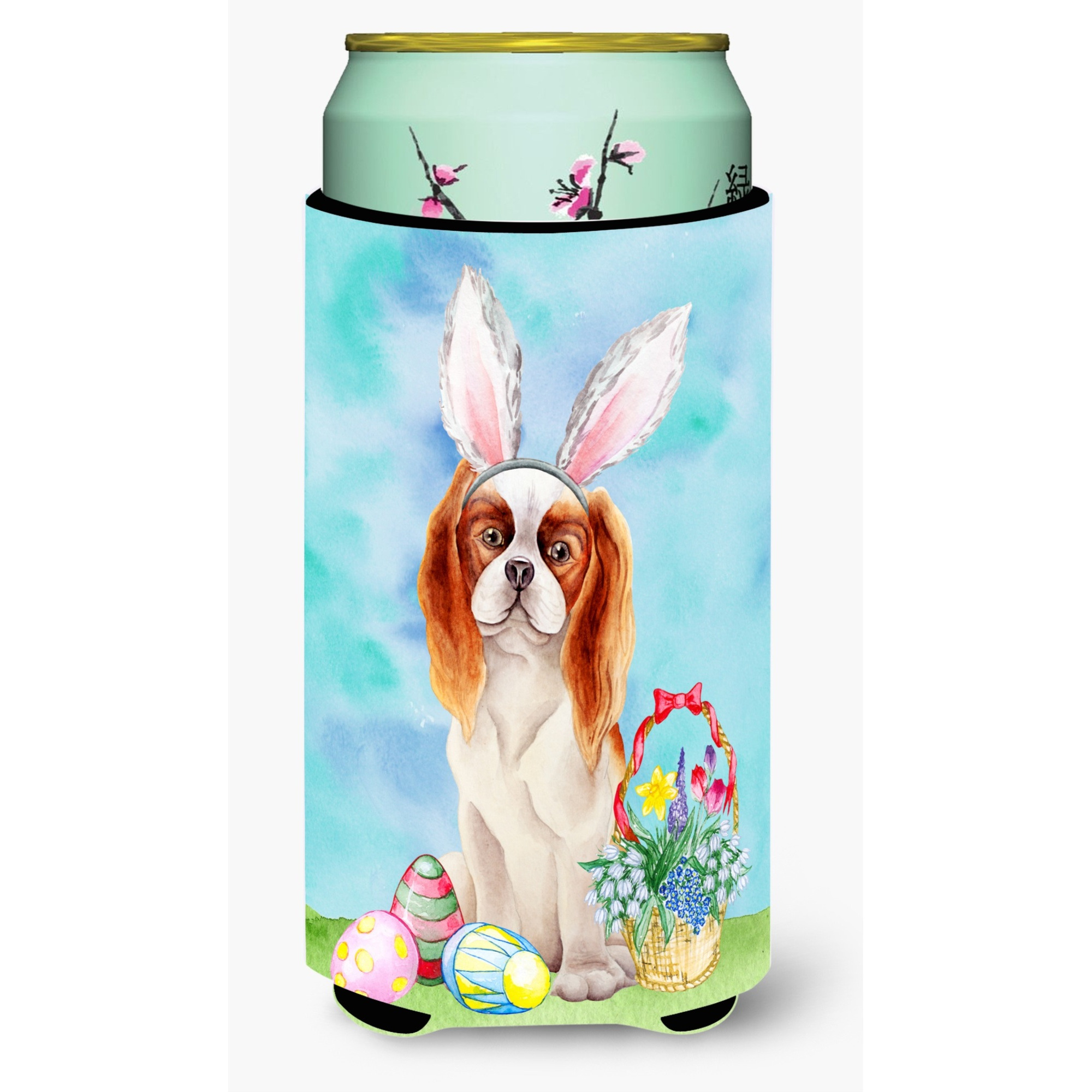 &quotCaroline's Treasures Cavalier Spaniel Easter Bunny Decorative Can Hugger, Tall Boy, Multicolor"