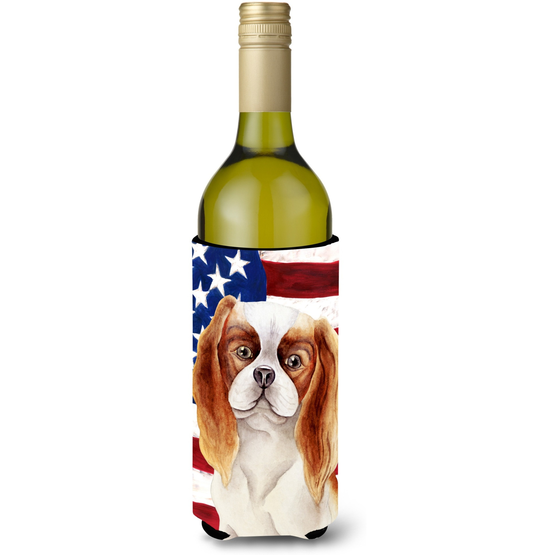 &quotCaroline's Treasures Cavalier Spaniel Patriotic Decorative Bottle Hugger, 750ml, Multicolor"
