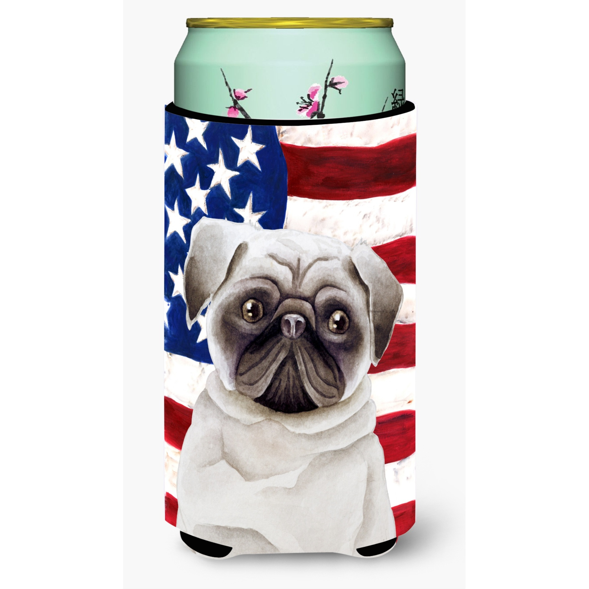 &quotCaroline's Treasures Pug Patriotic Decorative Can Hugger, Tall Boy, Multicolor"