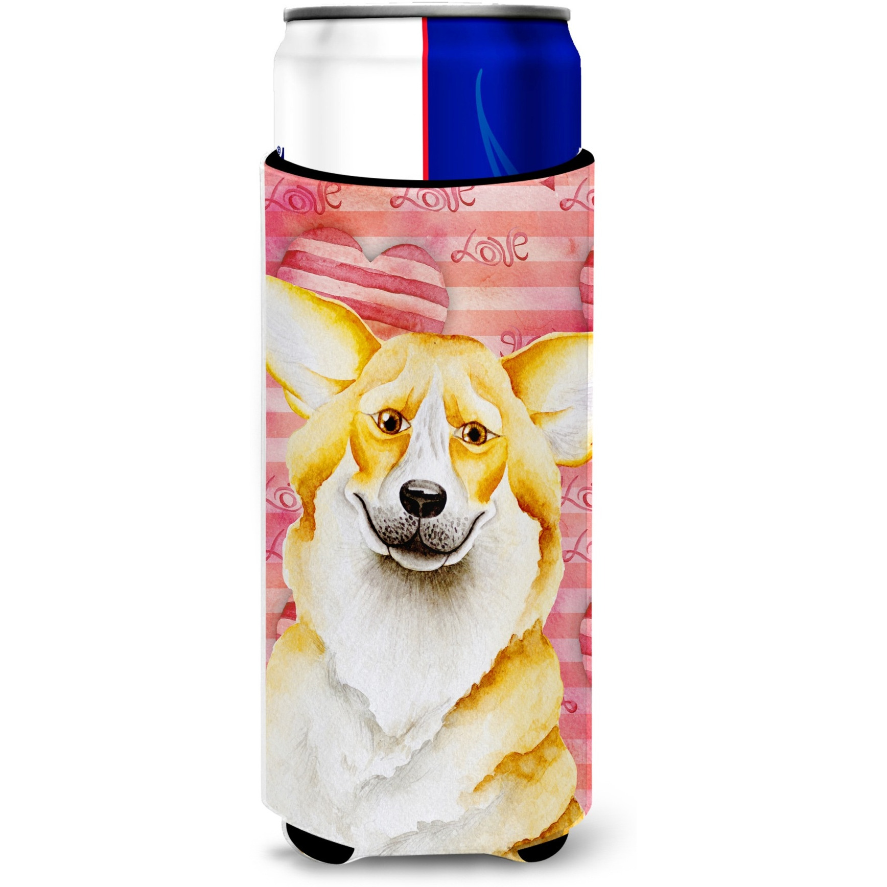 &quotCaroline's Treasures Corgi Love Decorative Can Hugger, Slim, Multicolor"