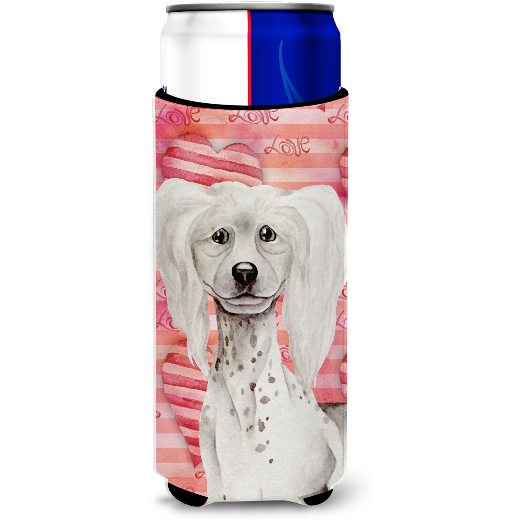 &quotCaroline's Treasures Chinese Crested Love Decorative Can Hugger, Slim, Multicolor"