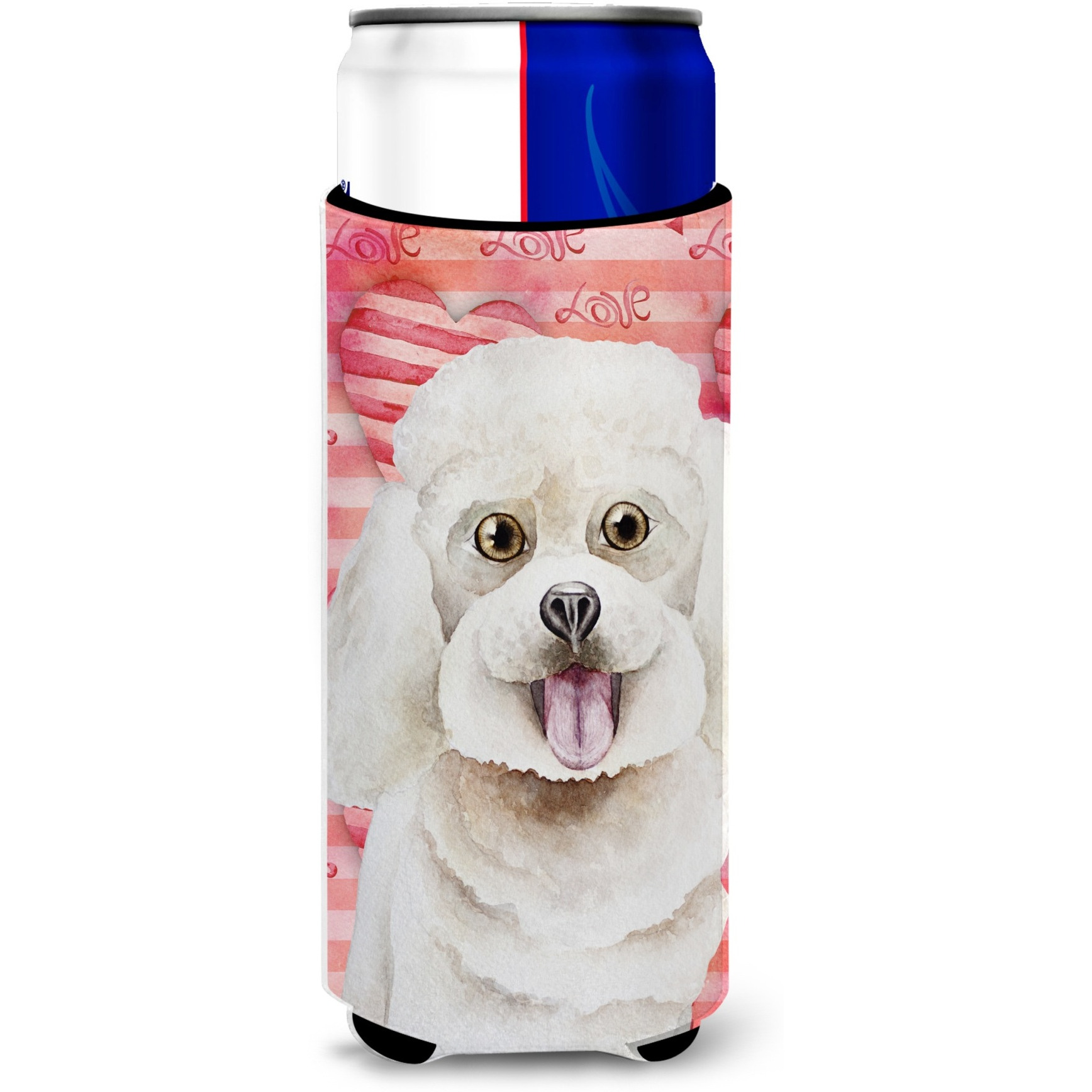 &quotCaroline's Treasures Bichon Frise Love Decorative Can Hugger, Slim, Multicolor"