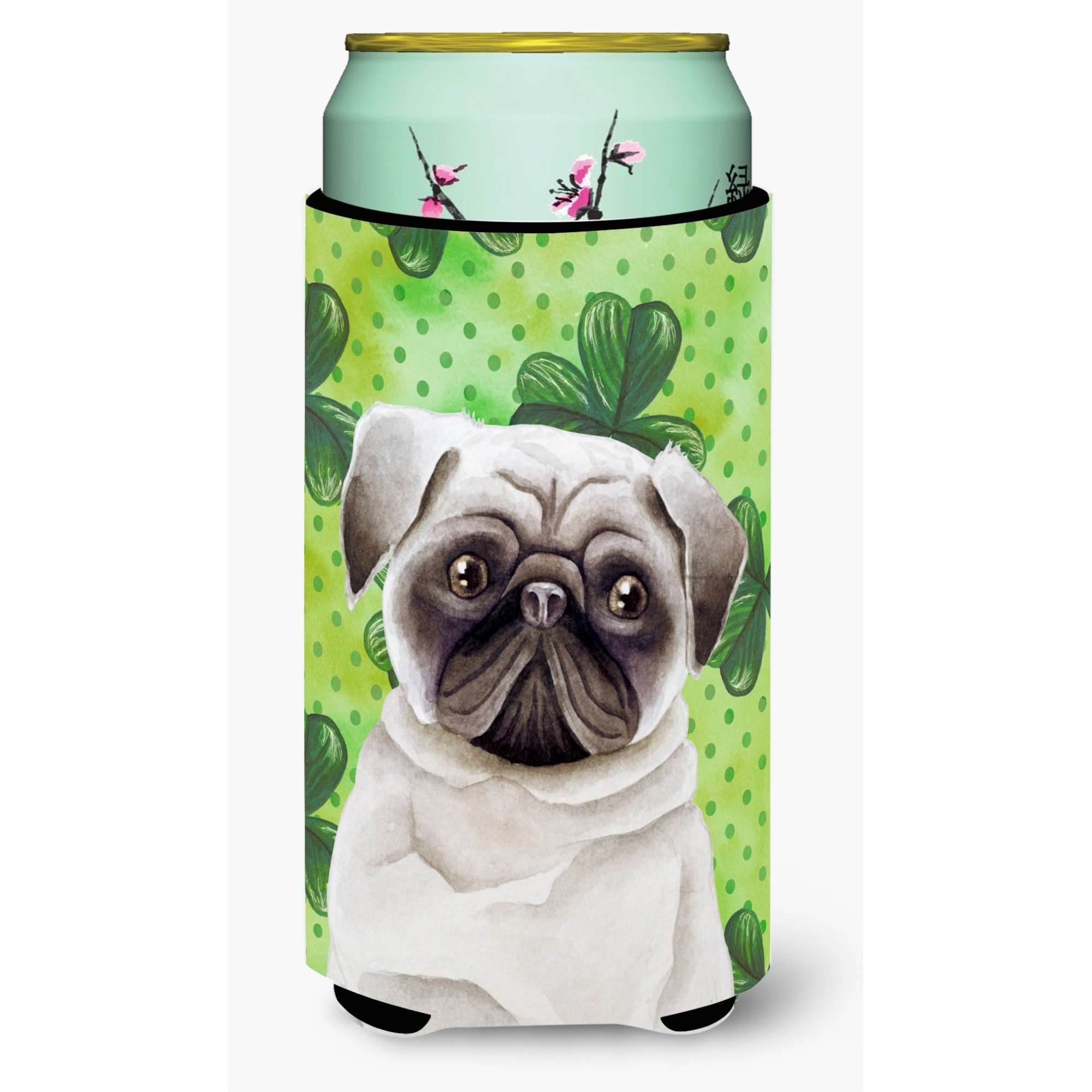 &quotCaroline's Treasures Pug Shamrocks Decorative Can Hugger, Tall Boy, Multicolor"