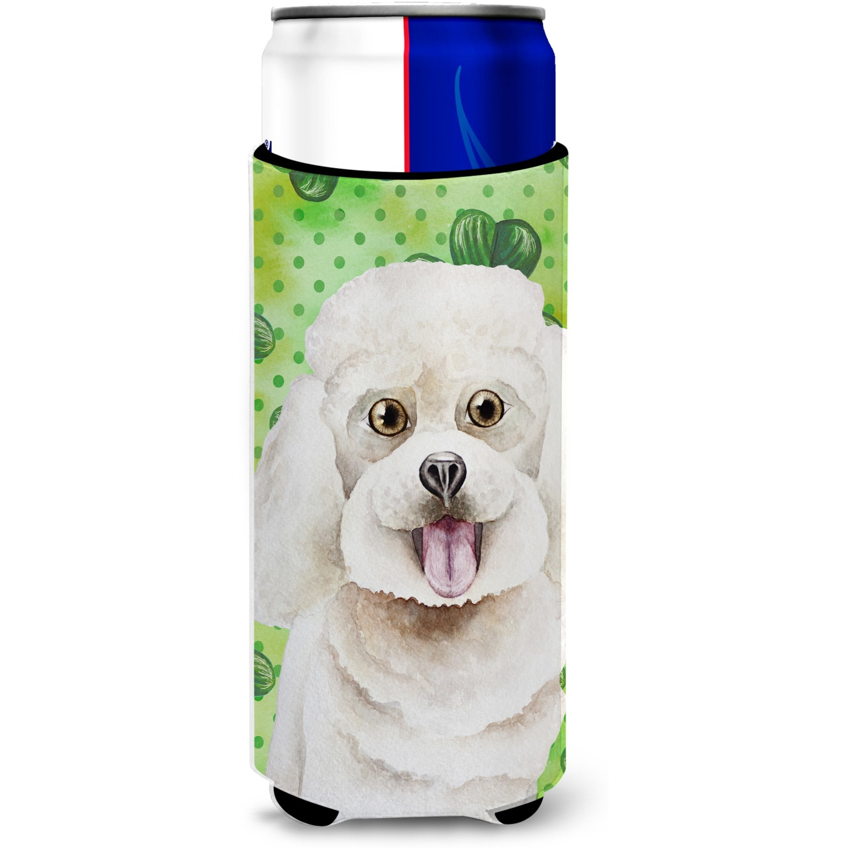 &quotCaroline's Treasures Bichon Frise Shamrocks Decorative Can Hugger, Slim, Multicolor"