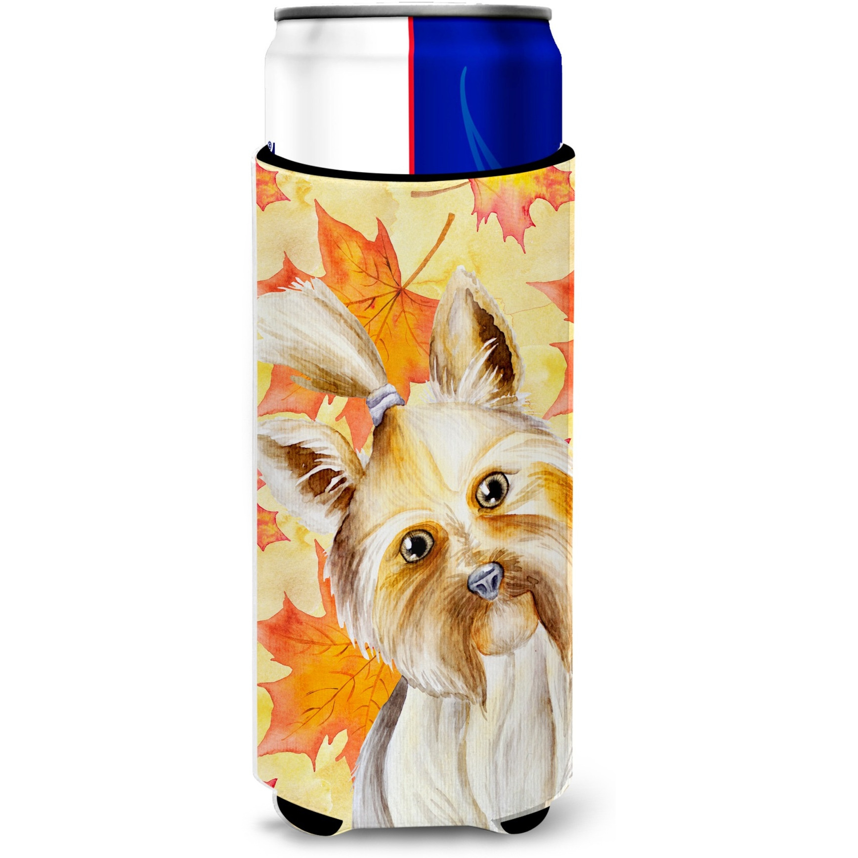 &quotCaroline's Treasures Yorkie Yorkshire Terrier Fall Decorative Can Hugger, Slim, Multicolor"
