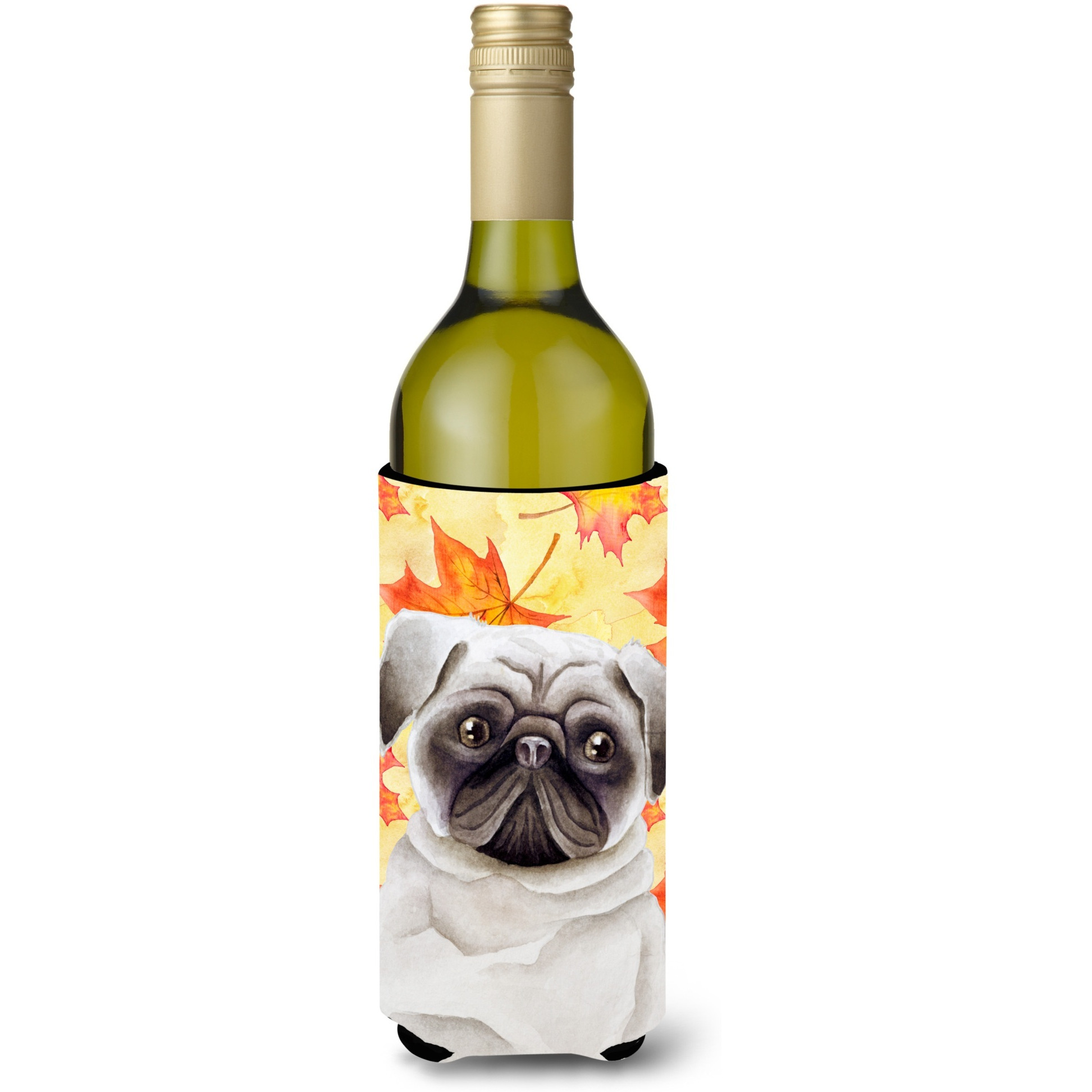 &quotCaroline's Treasures Pug Fall Decorative Bottle Hugger, 750ml, Multicolor"