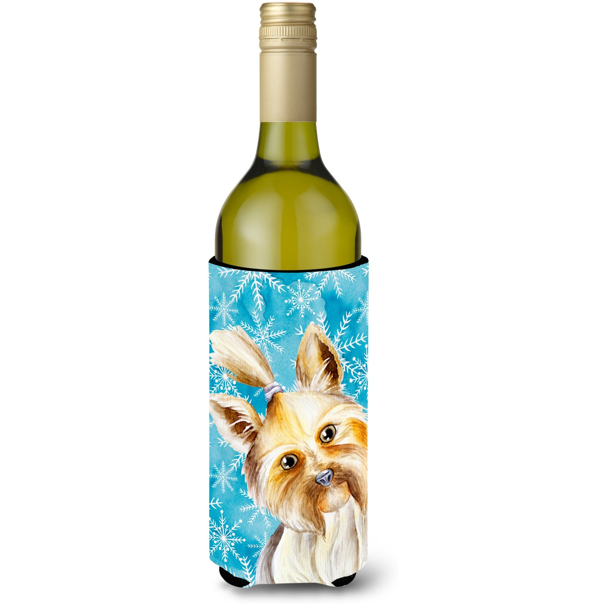 &quotCaroline's Treasures Yorkie Yorkshire Terrier Winter Decorative Bottle Hugger, 750ml, Multicolor"