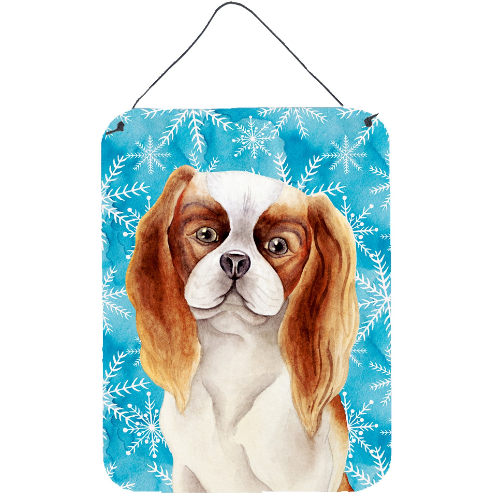 &quotCaroline's Treasures Cavalier Spaniel Winter Metal Print, 16"" x 12"", Multicolor"