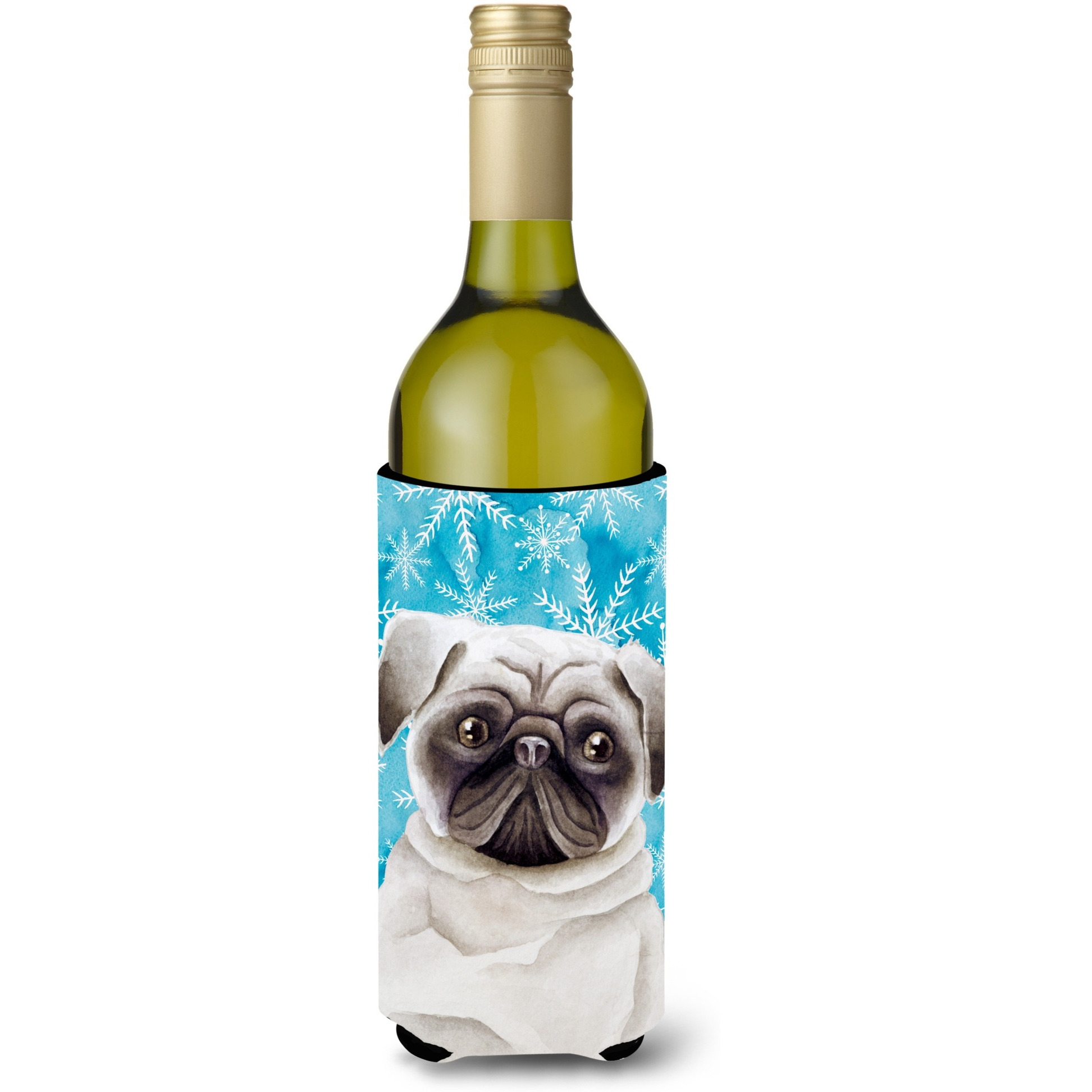 &quotCaroline's Treasures Pug Winter Decorative Bottle Hugger, 750ml, Multicolor"