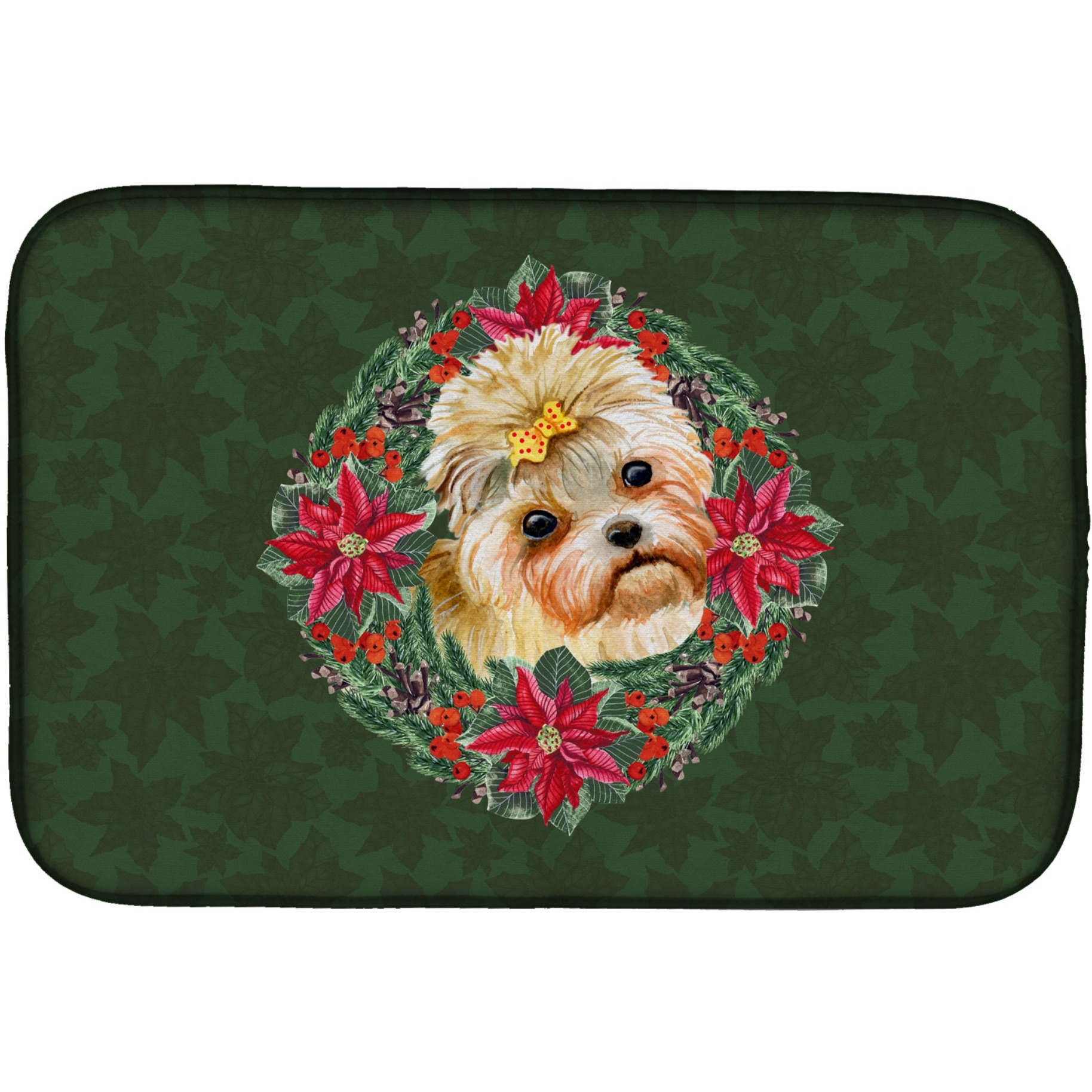 &quotCaroline's Treasures CK1534DDM Dish Drying Mat, 14 x 21, Christmas Wreath"