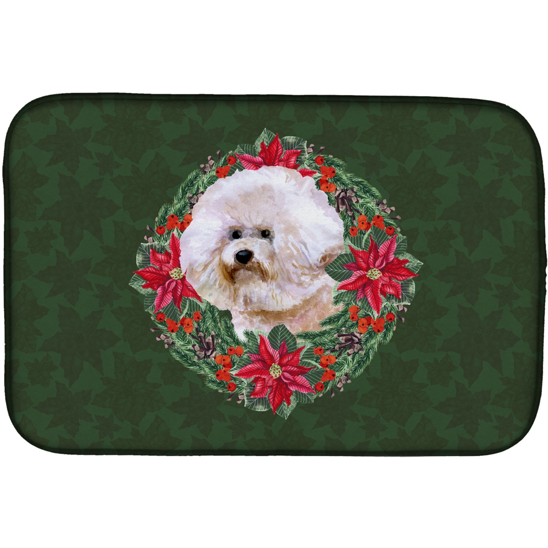 &quotCaroline's Treasures CK1571DDM Dish Drying Mat, 14"" x 21"", Christmas Wreath"