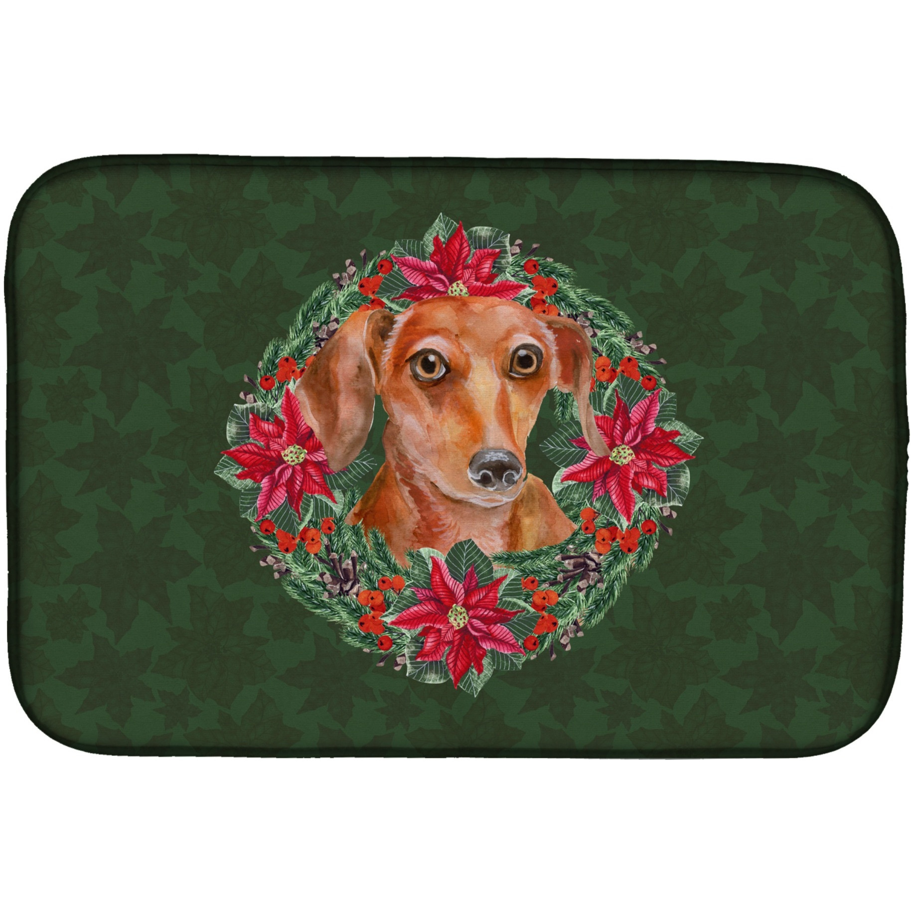 &quotCaroline's Treasures CK1573DDM Dish Drying Mat, 14"" x 21"", Christmas Wreath"