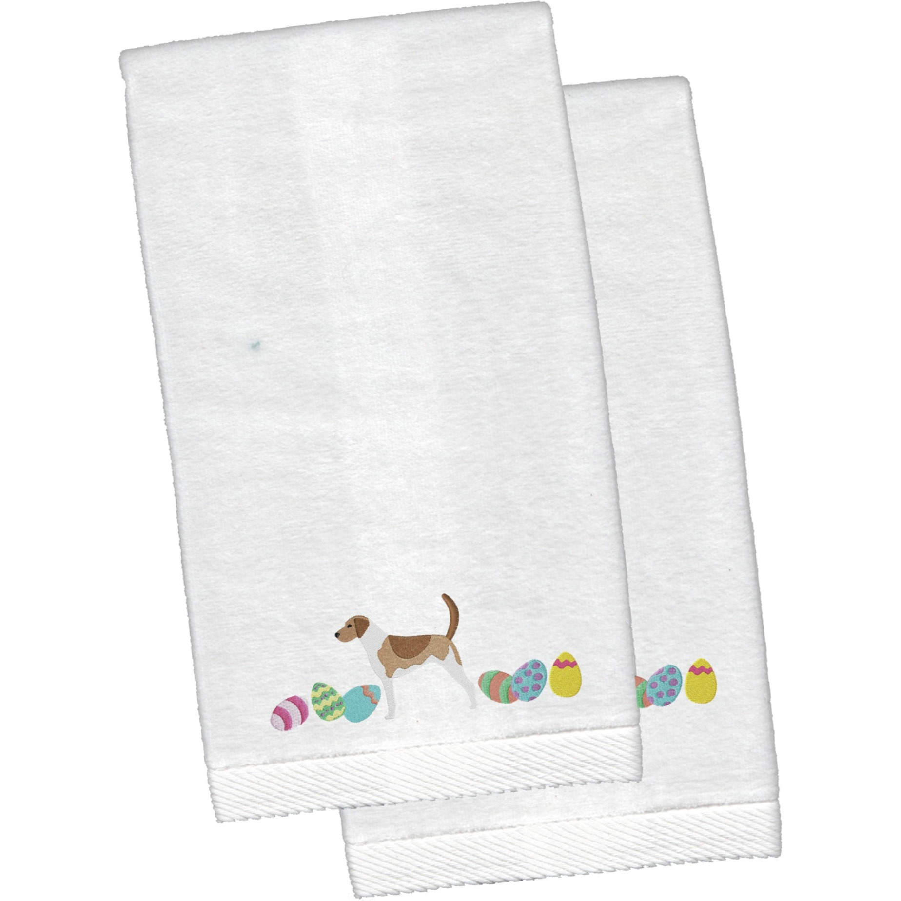&quotCaroline's Treasures American Foxhound Easter Emboidered Hand Towels, 26hx16w, Multicolor"