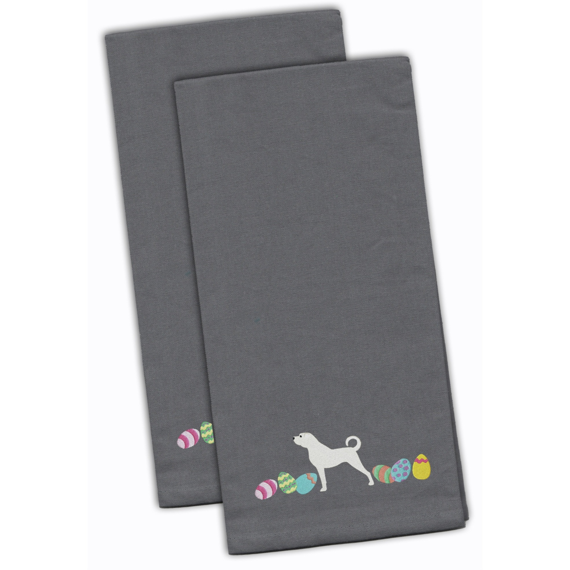 Caroline's Treasures CK1599GYTWE Anatolian Shepherd Easter Gray Embroidered Kitchen Towel Set of 2
