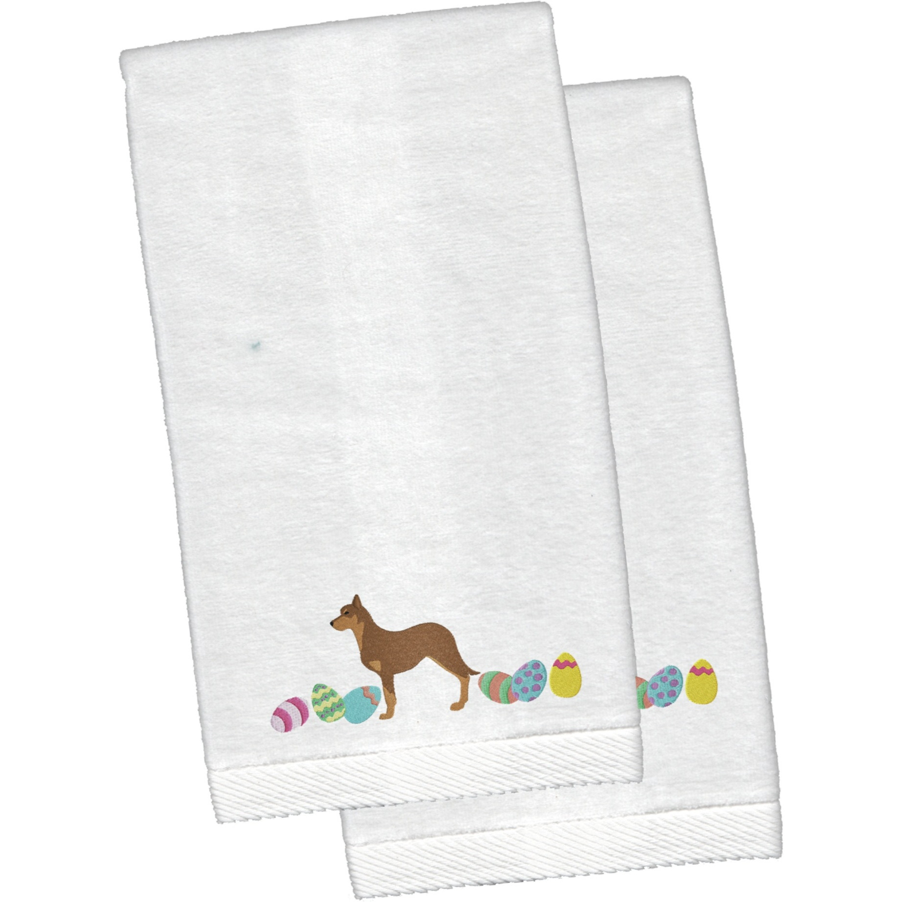 &quotCaroline's Treasures Australian Kelpie Easter Emboidered Hand Towels, 26hx16w, Multicolor"