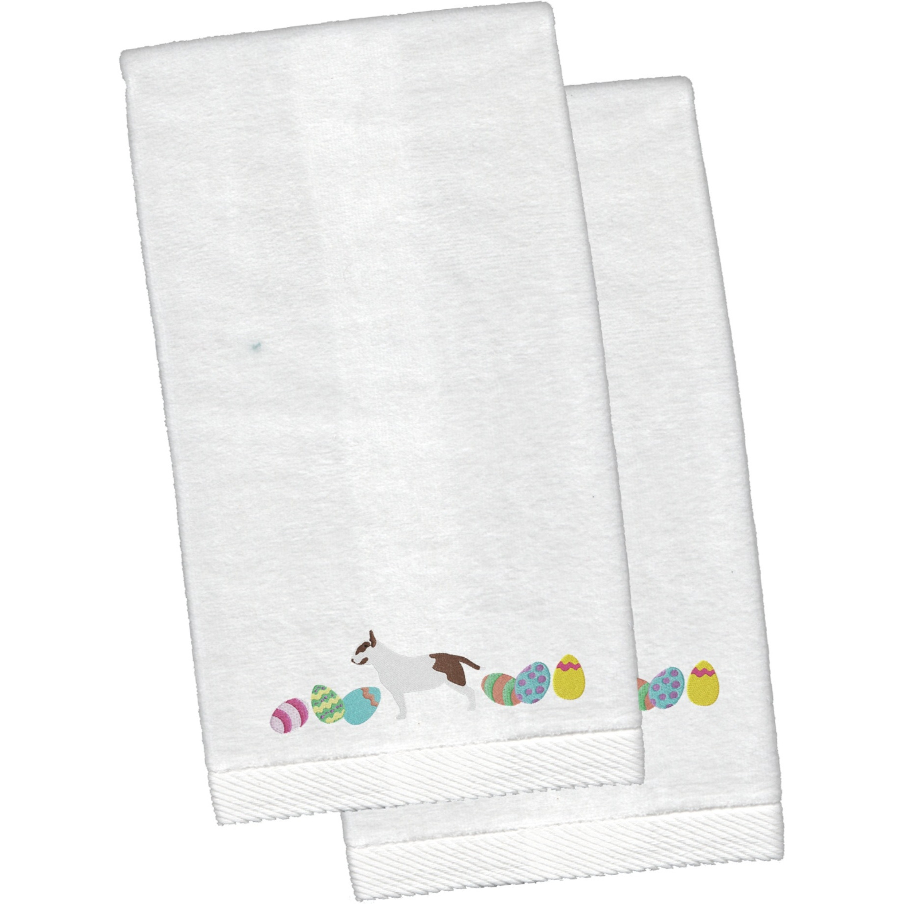 &quotCaroline's Treasures Bull Terrier Easter Emboidered Hand Towels, 26hx16w, Multicolor"