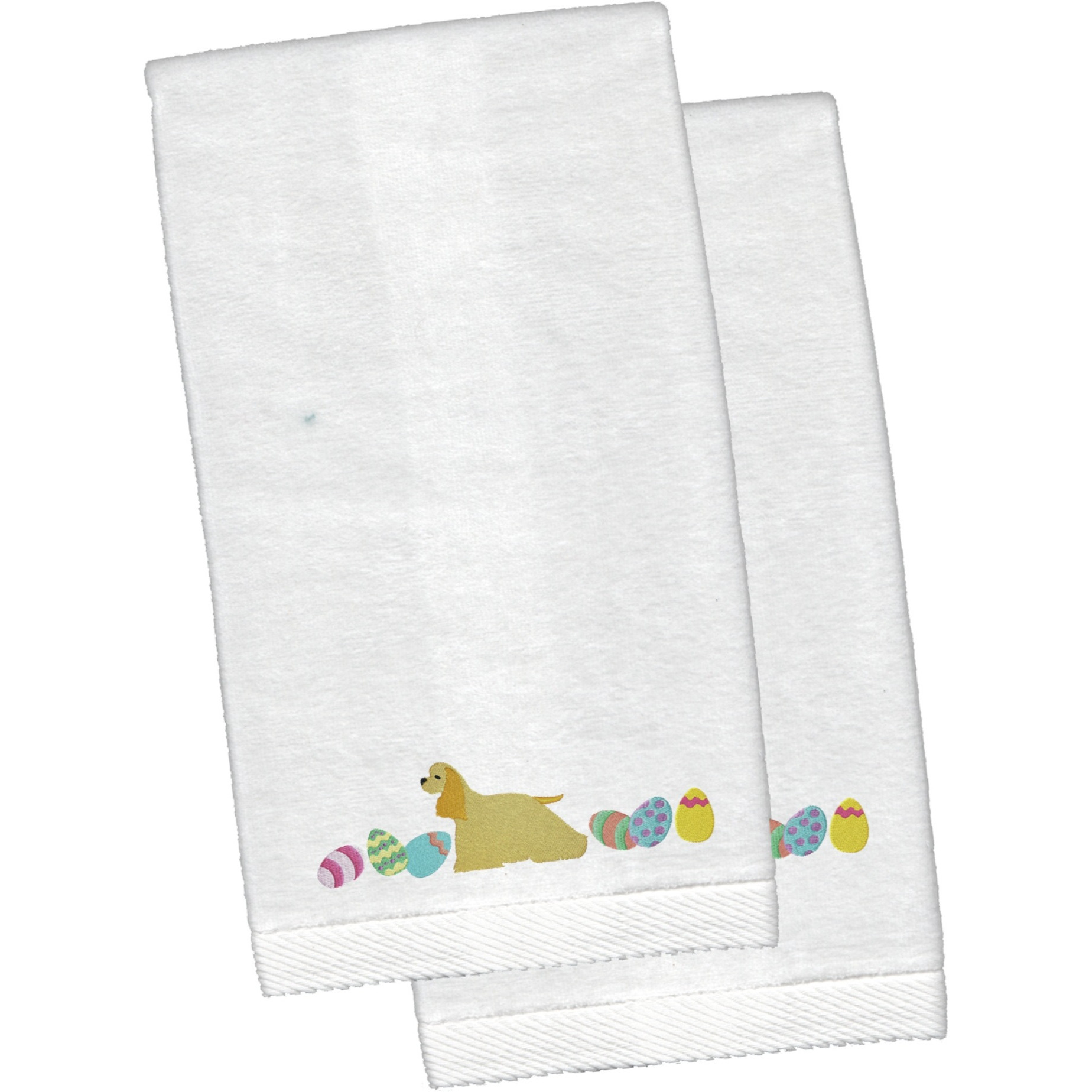 &quotCaroline's Treasures Cocker Spaniel Easter Emboidered Hand Towels, 26hx16w, Multicolor"