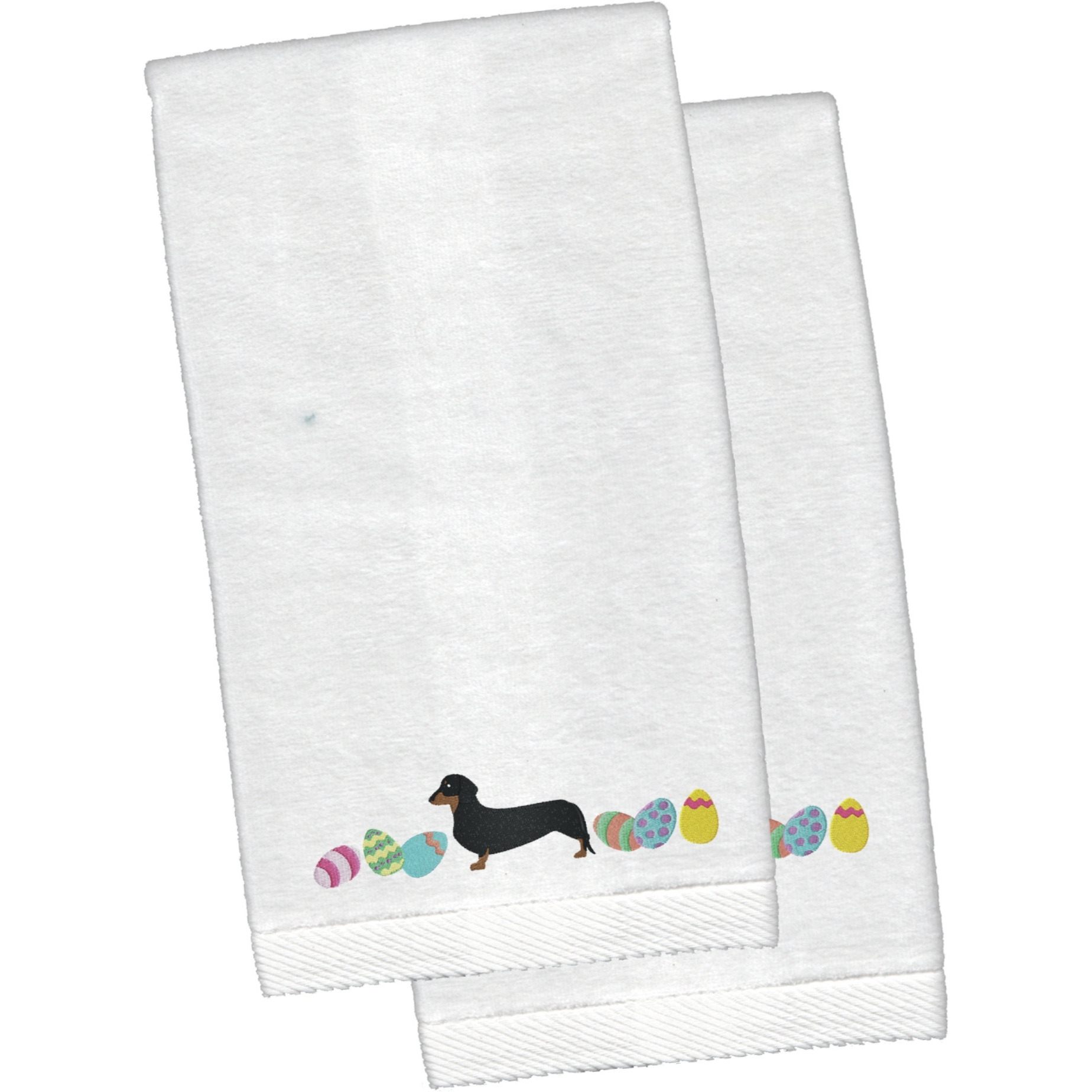 &quotCaroline's Treasures Dachshund Easter Emboidered Hand Towels, 26hx16w, Multicolor"