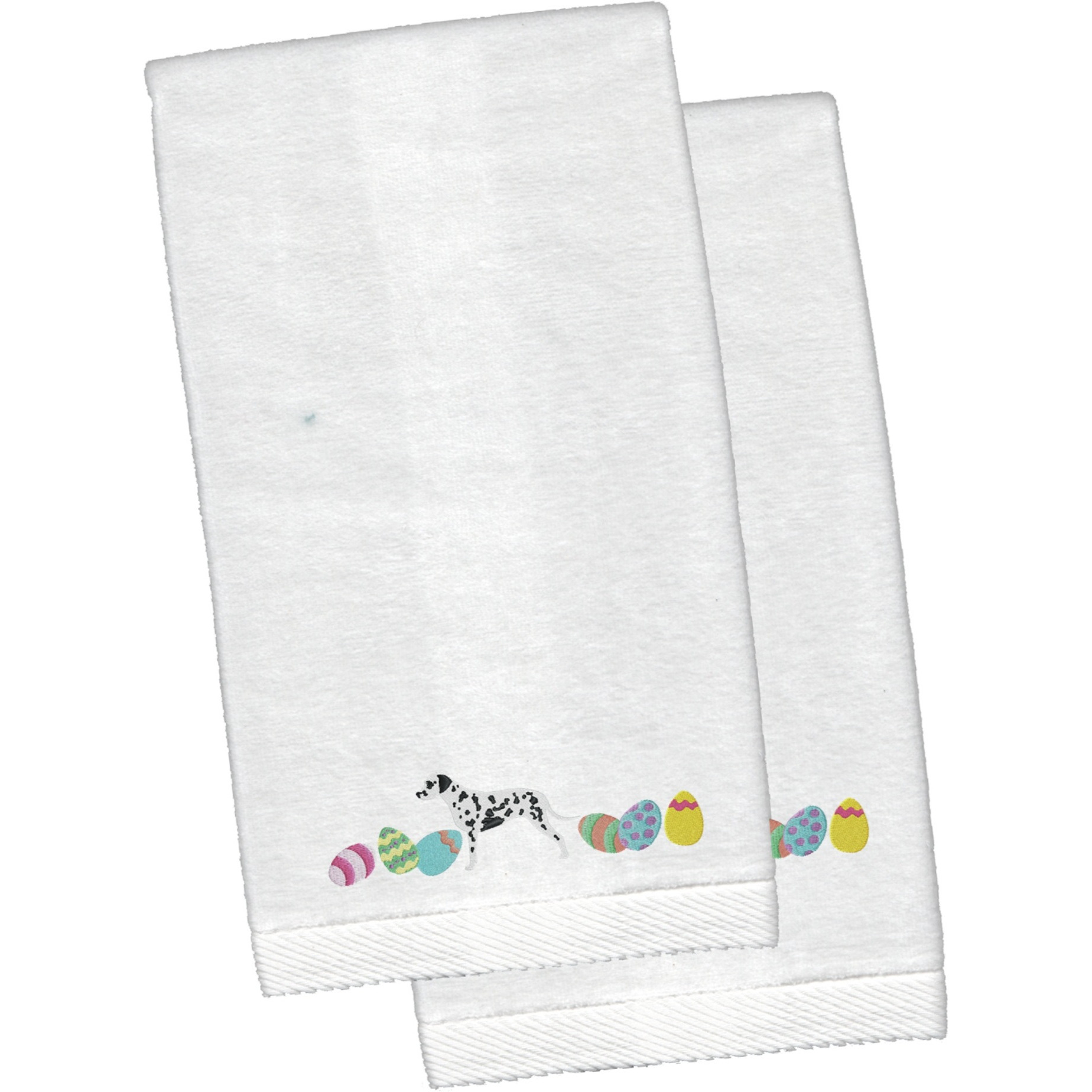 &quotCaroline's Treasures Dalmatian Easter Emboidered Hand Towels, 26hx16w, Multicolor"