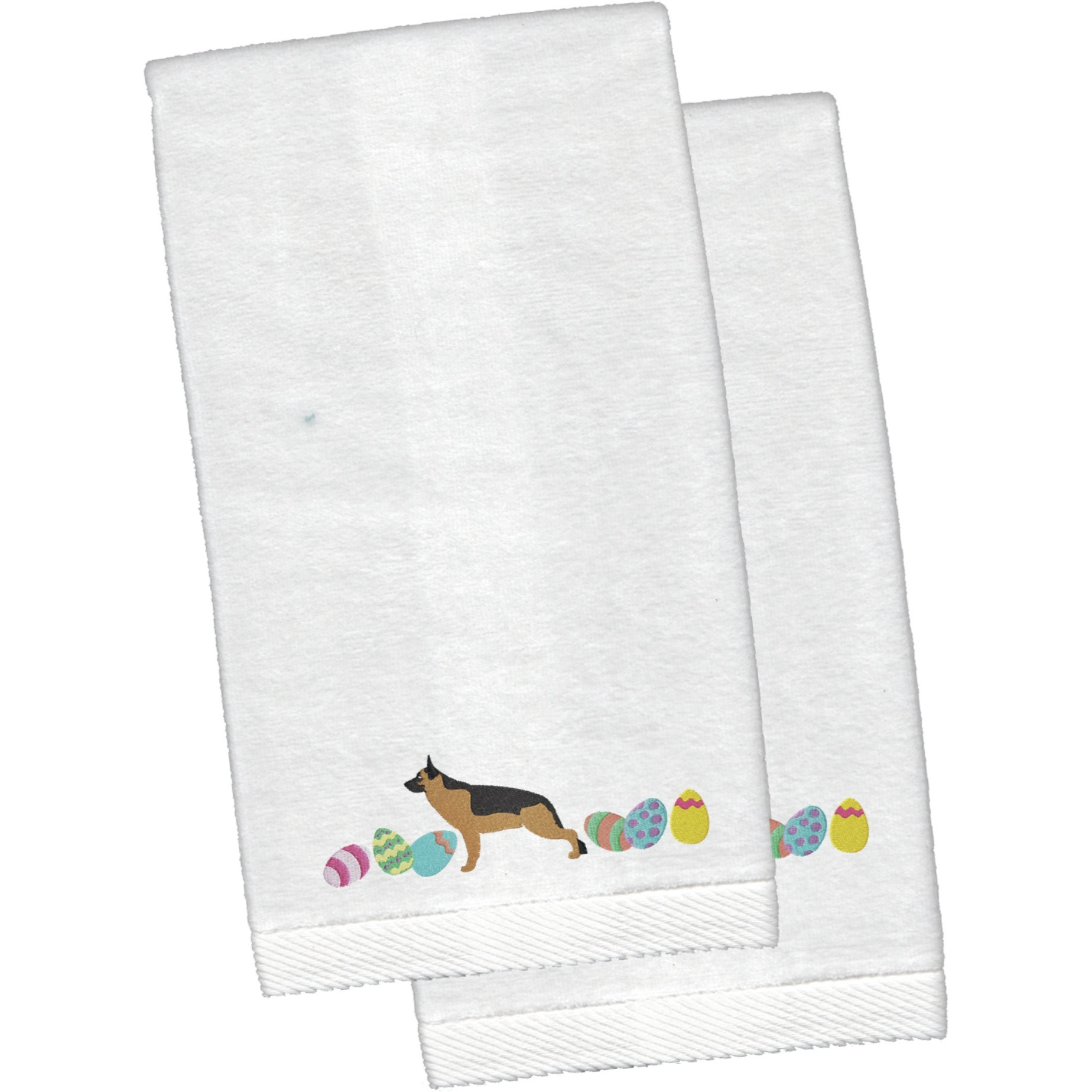 &quotCaroline's Treasures German Shepherd Easter Emboidered Hand Towels, 26hx16w, Multicolor"