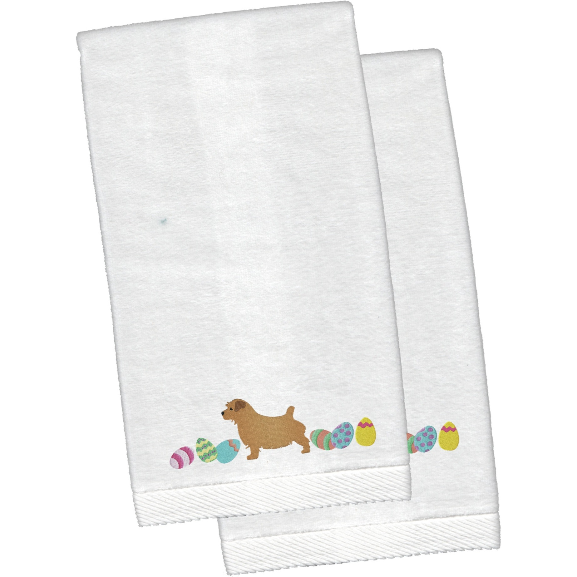 &quotCaroline's Treasures Norfolk Terrier Easter Emboidered Hand Towels, 26hx16w, Multicolor"