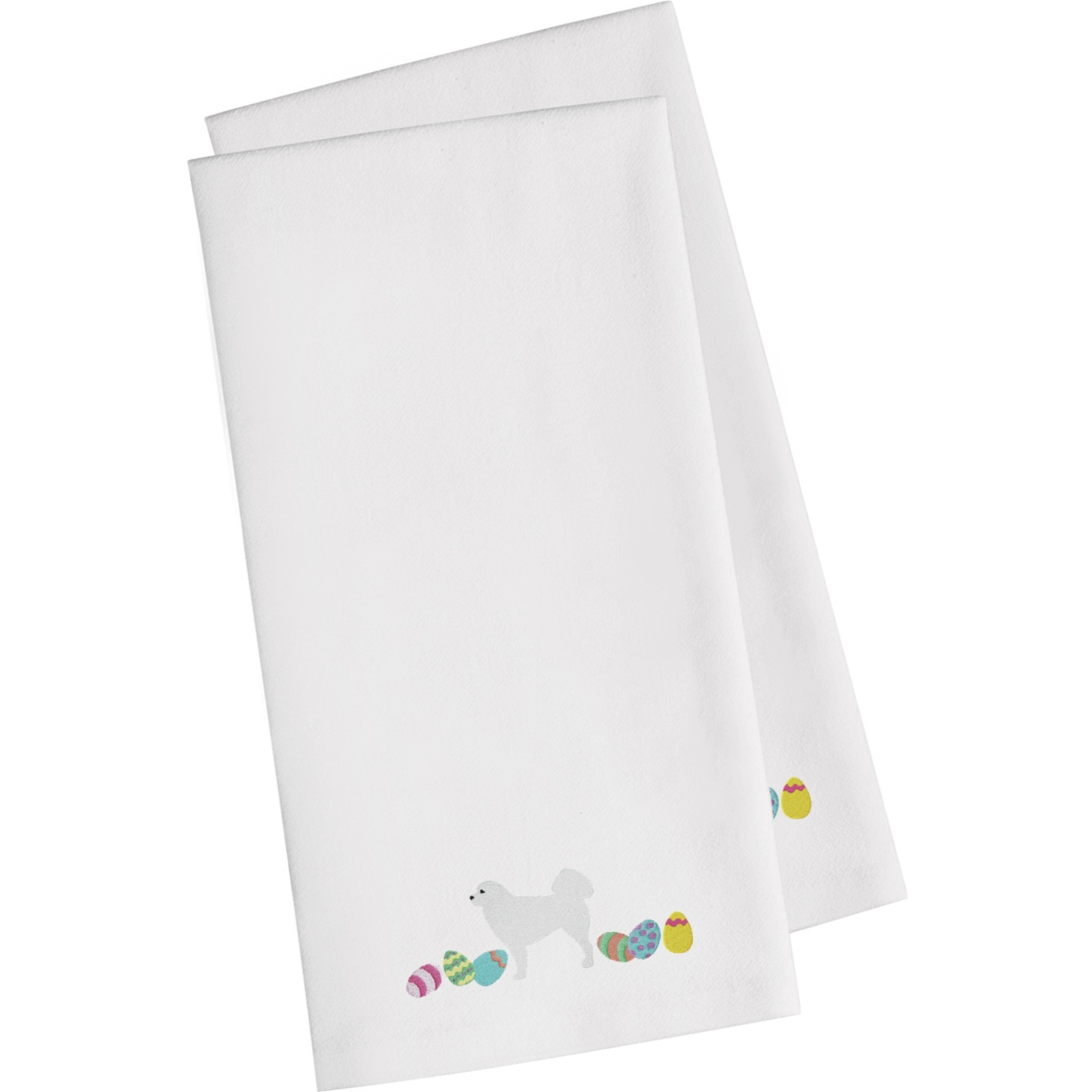 Caroline's Treasures CK1670WHTWE Polish Tatra Sheepdog Easter White Embroidered Kitchen Towel Set of 2