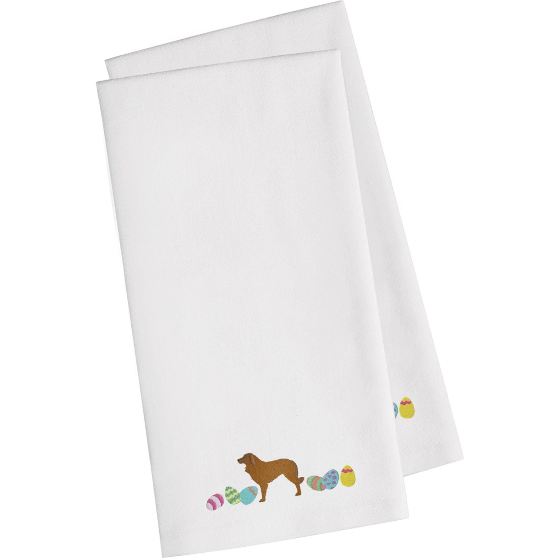 Caroline's Treasures CK1674WHTWE Estrela Mountain Dog Easter White Embroidered Kitchen Towel Set of 2