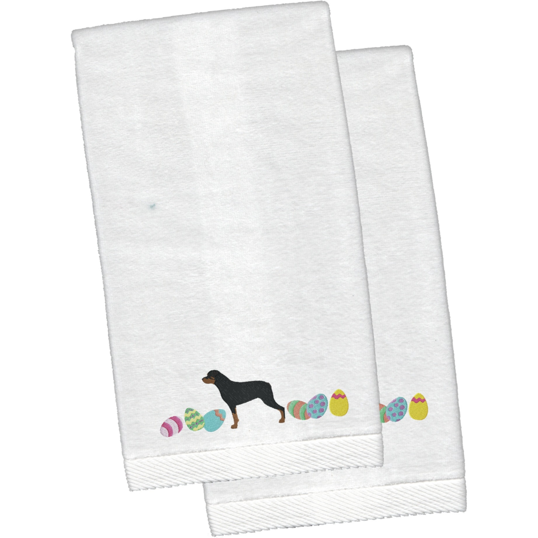 &quotCaroline's Treasures Rottweiler Easter Emboidered Hand Towels, 26hx16w, Multicolor"