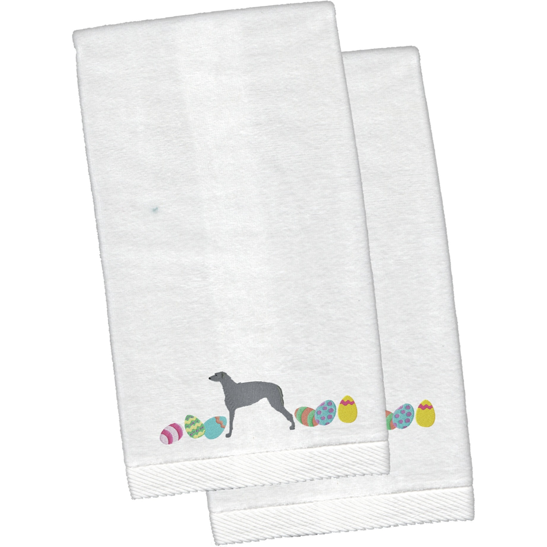 &quotCaroline's Treasures Scottish Deerhound Easter Emboidered Hand Towels, 26hx16w, Multicolor"