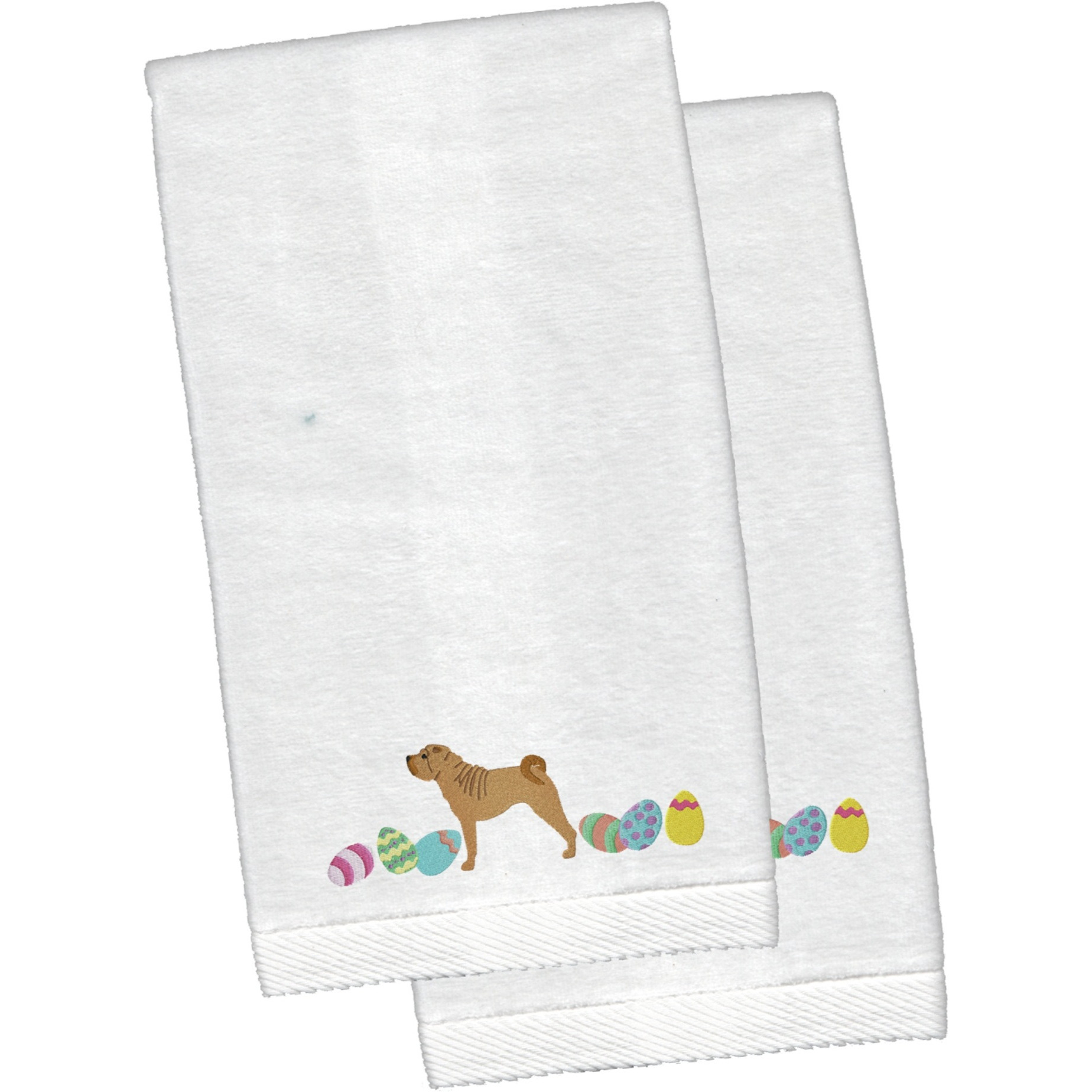 &quotCaroline's Treasures Shar Pei Easter Emboidered Hand Towels, 26hx16w, Multicolor"