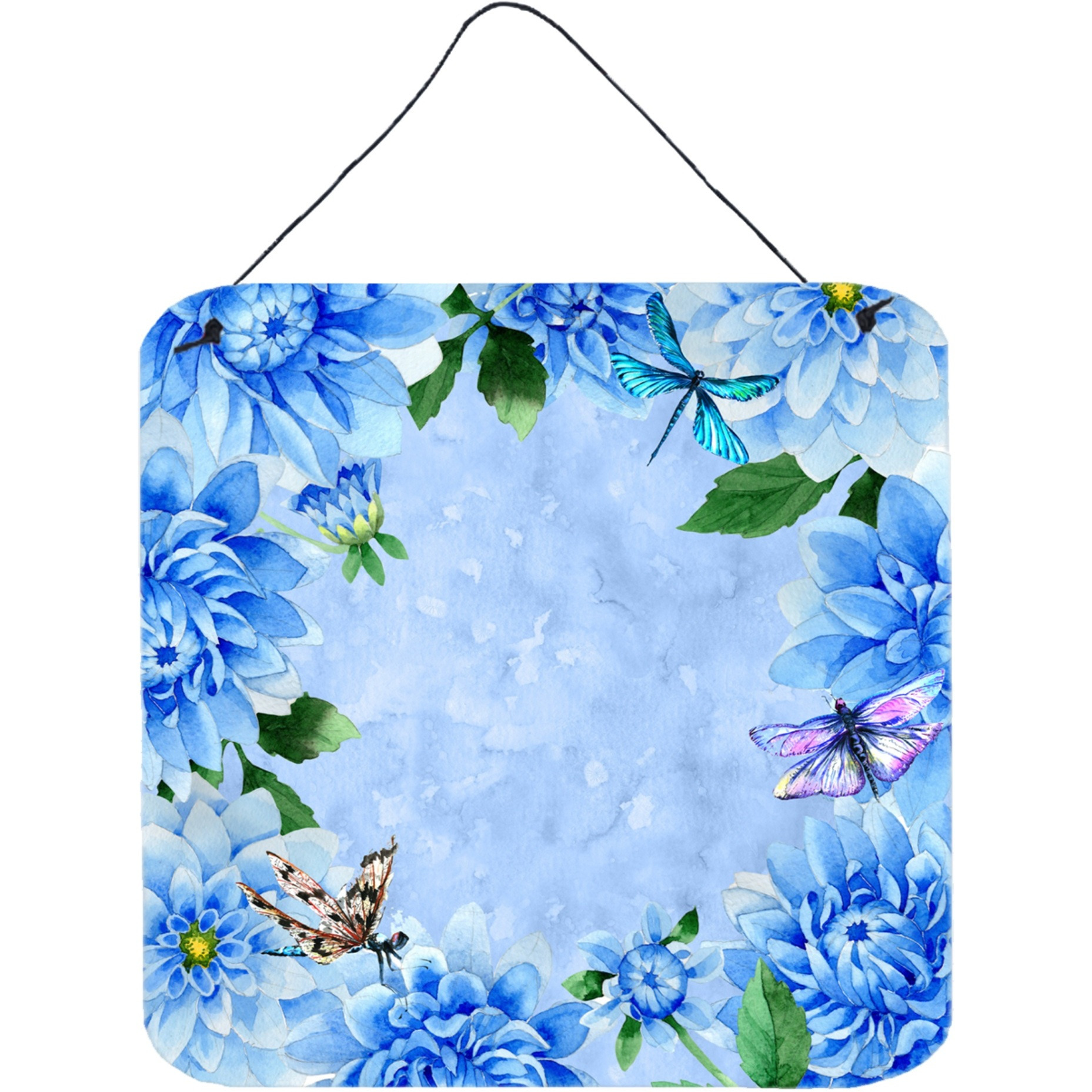 Caroline's Treasures Blue Dahlias Door Hanging Prints wall-decor